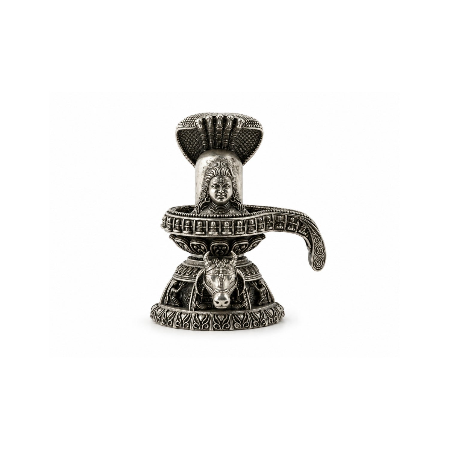 Premium 925 Pure Silver Ekmukhi Shivling Idol.