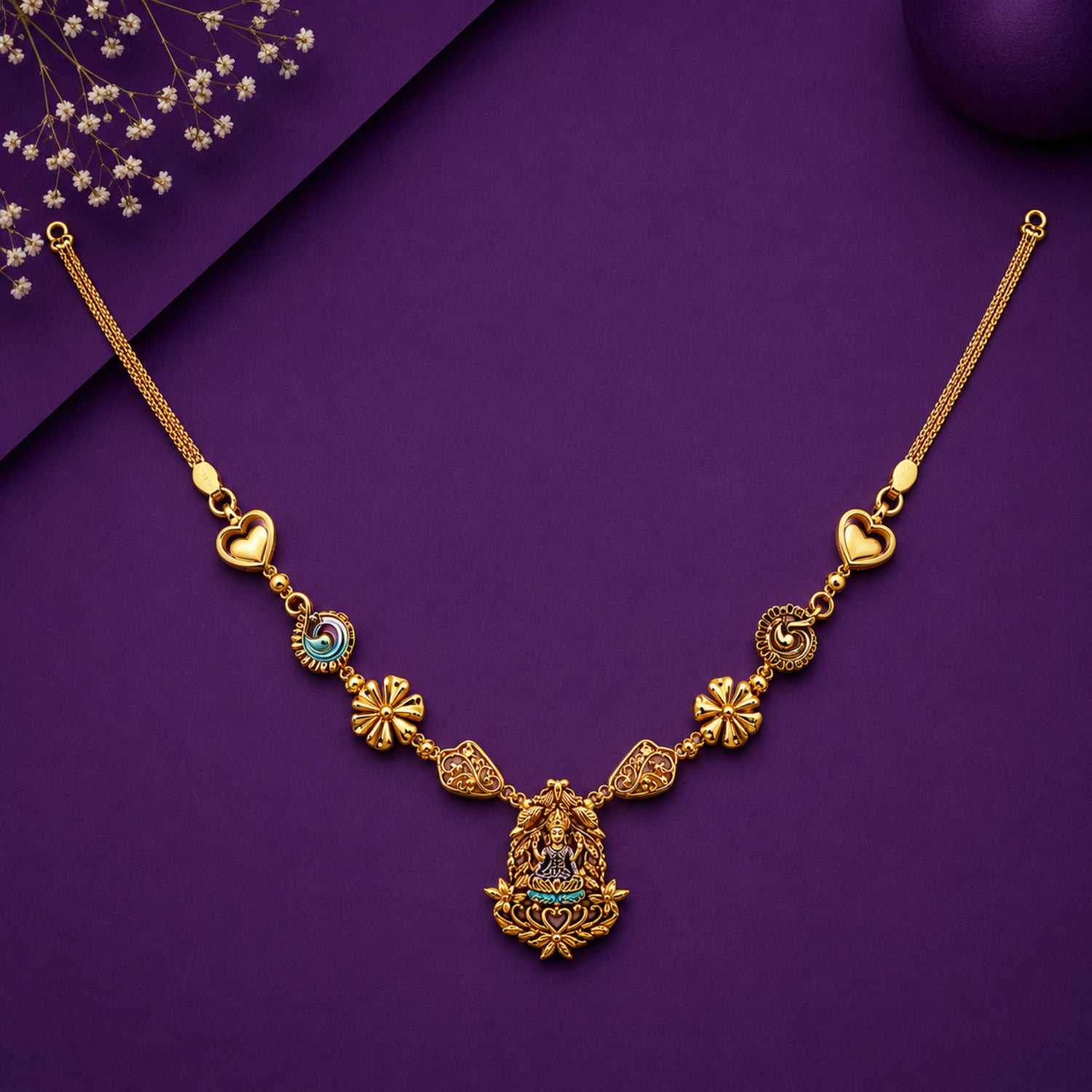 The Mayura Lakshmi Modern Silver Choker