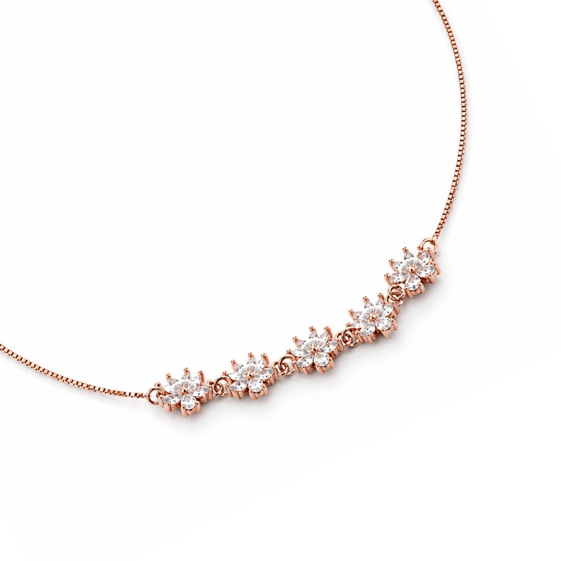 Rose Horizon Lotus 925 Silver Anklet Pair