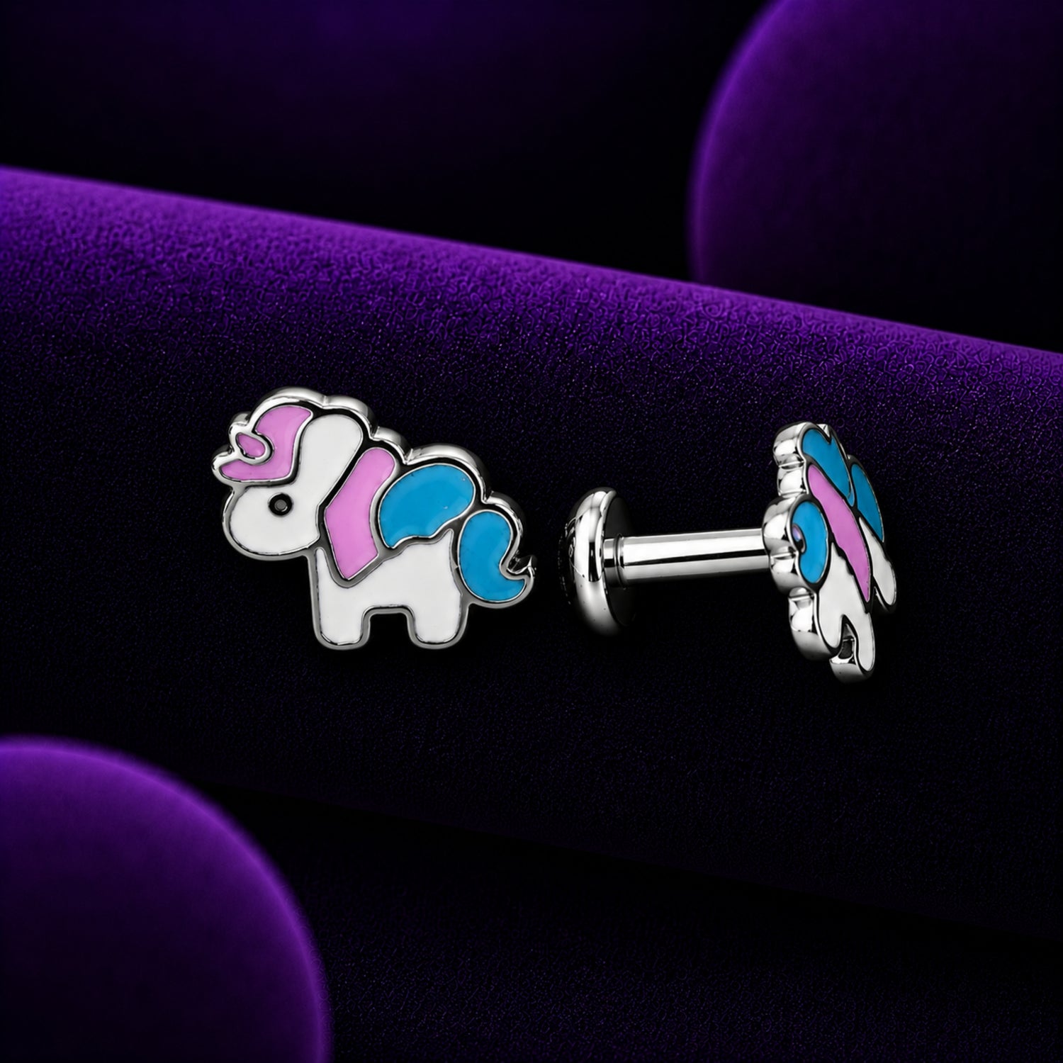 Magical Pastel Unicorn 925 Silver Kids Studs