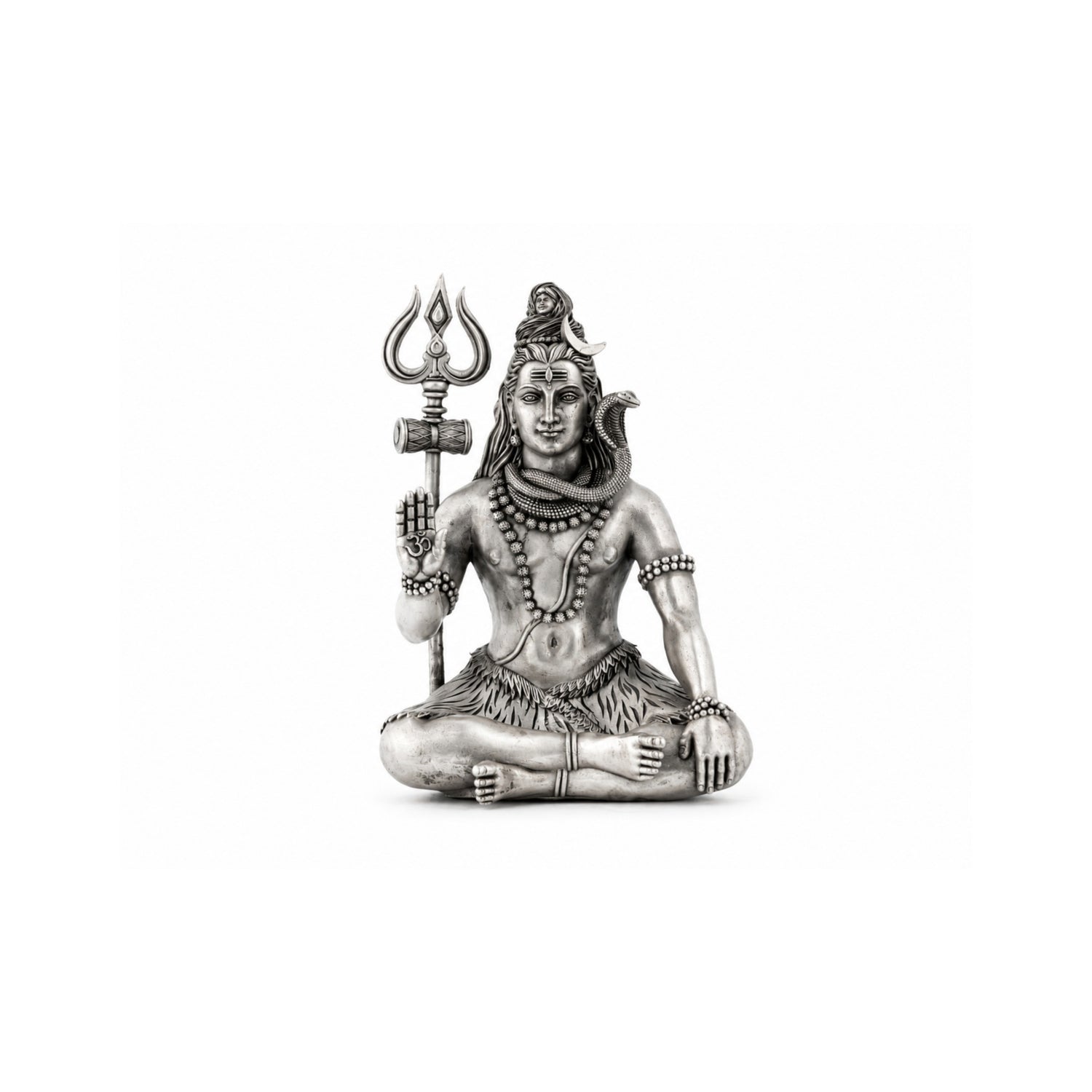Premium 925 Pure Silver Blessing Lord Shiva Idol.