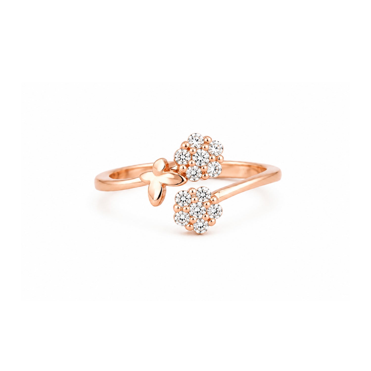 Fleur & Mariposa 925 Silver Open Bypass Ring