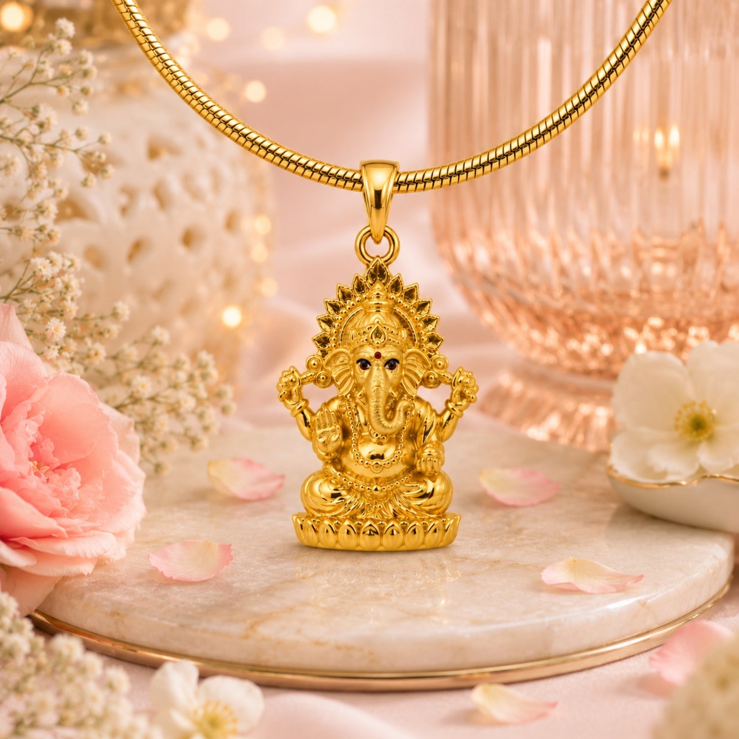Divine Ganesha Gold-Plated  925 Sterling Silver Pendant
