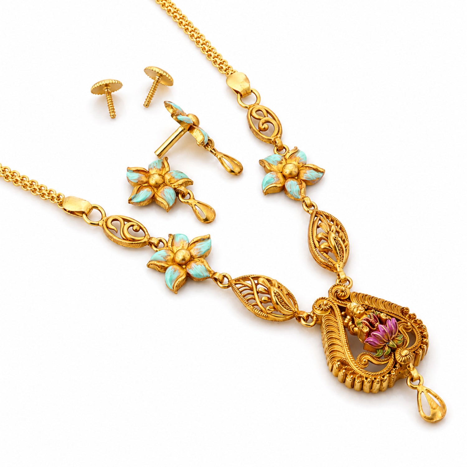 The Pankaja Lakshmi 925 Silver Choker Set
