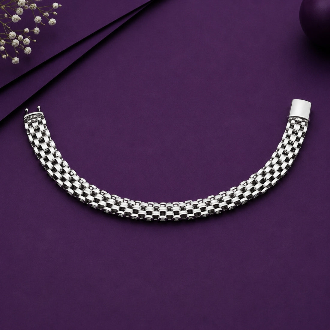 Imperial Mosaic Textured Sterling Silver Bracelet