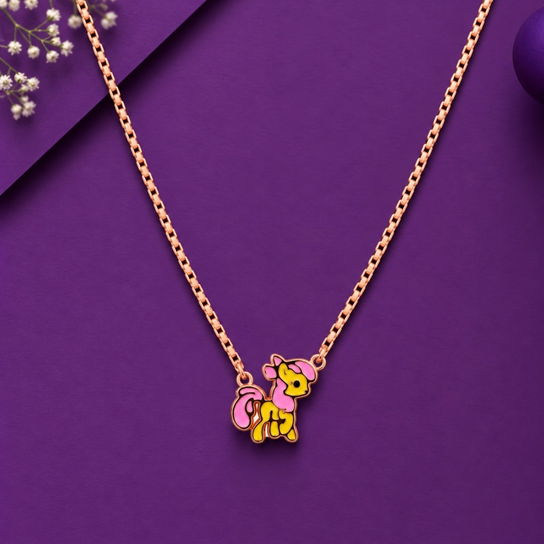 The Candy Mane Pony 925 Silver Rose Gold Chain