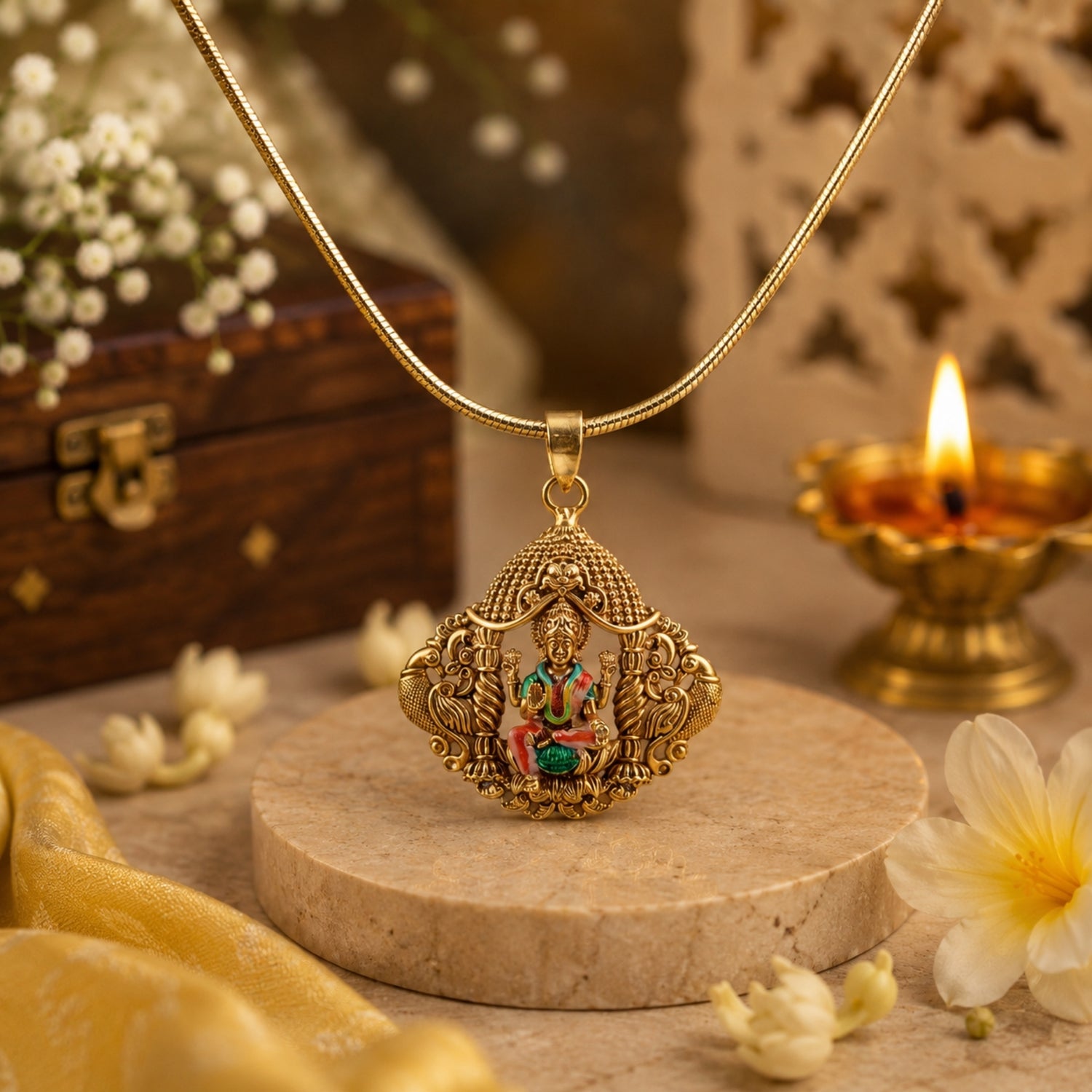 The Ashta Lakshmi Nakshi Silver Pendant