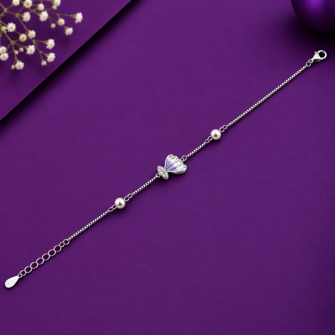 The Mermaid's Treasure – 925 Sterling Silver Shell & Pearl Bracelet