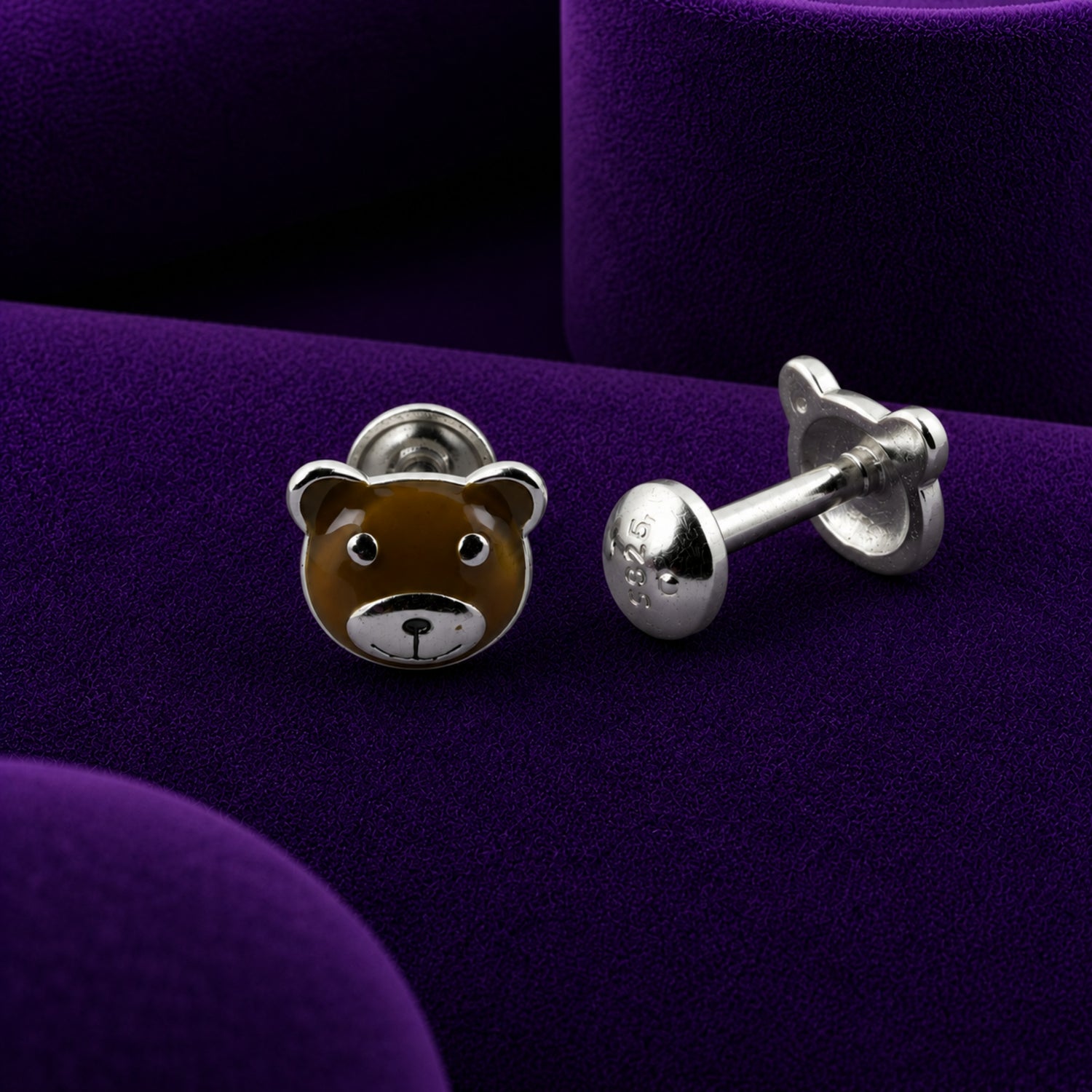 Cuddly Teddy Bear 925 Silver Kids Studs