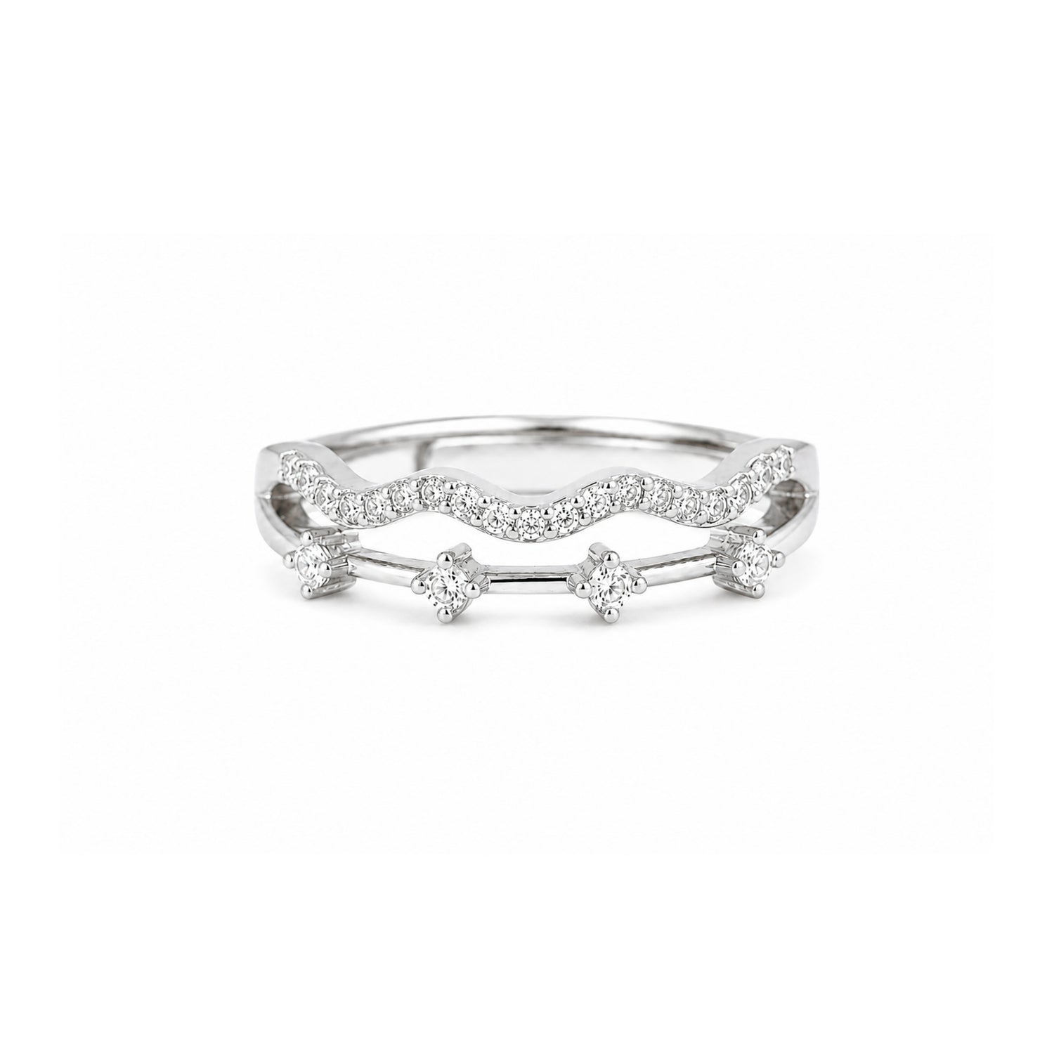 Celeste 925 Silver Constellation Double Band Ring