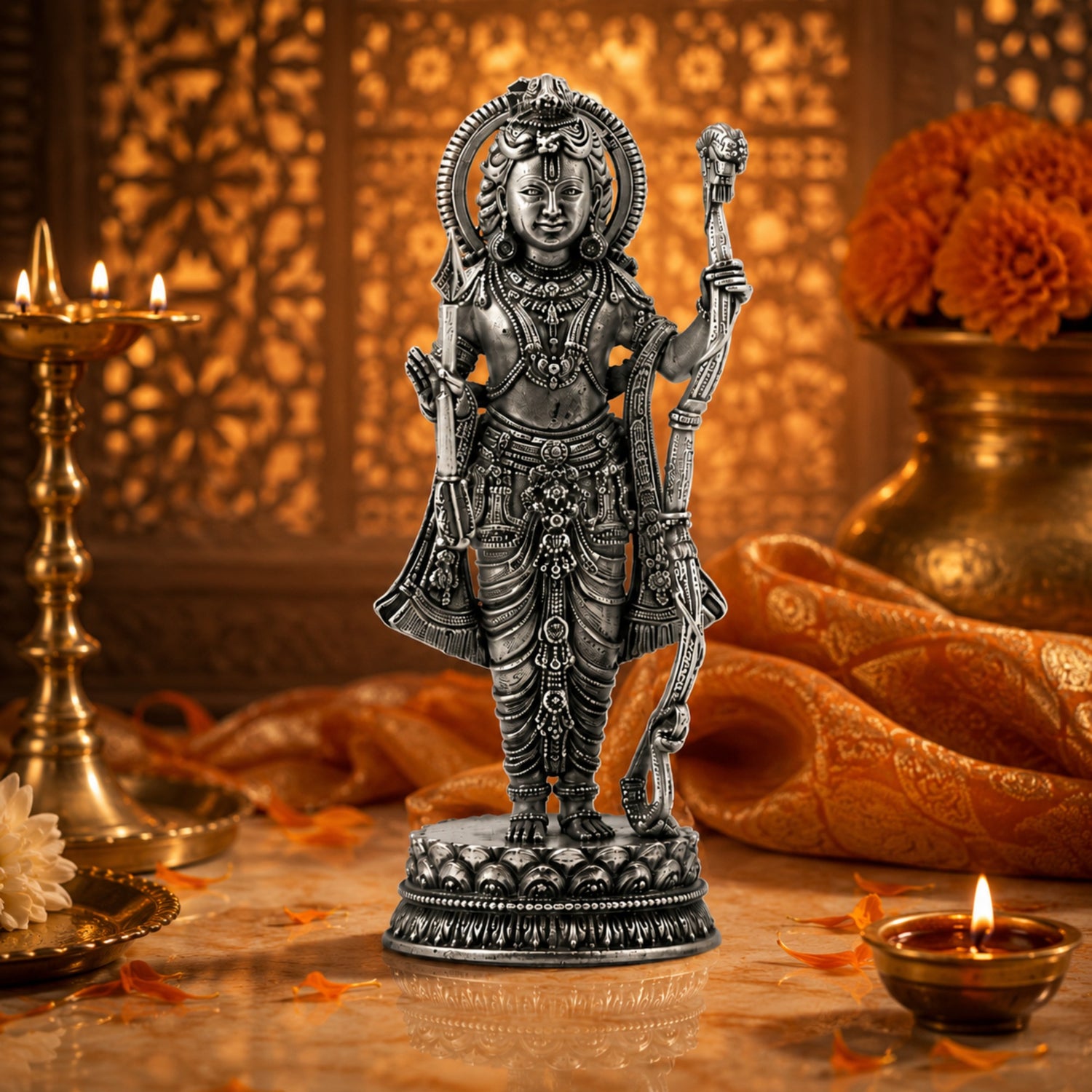Premium 925 Pure Silver Lord Ram Idol.