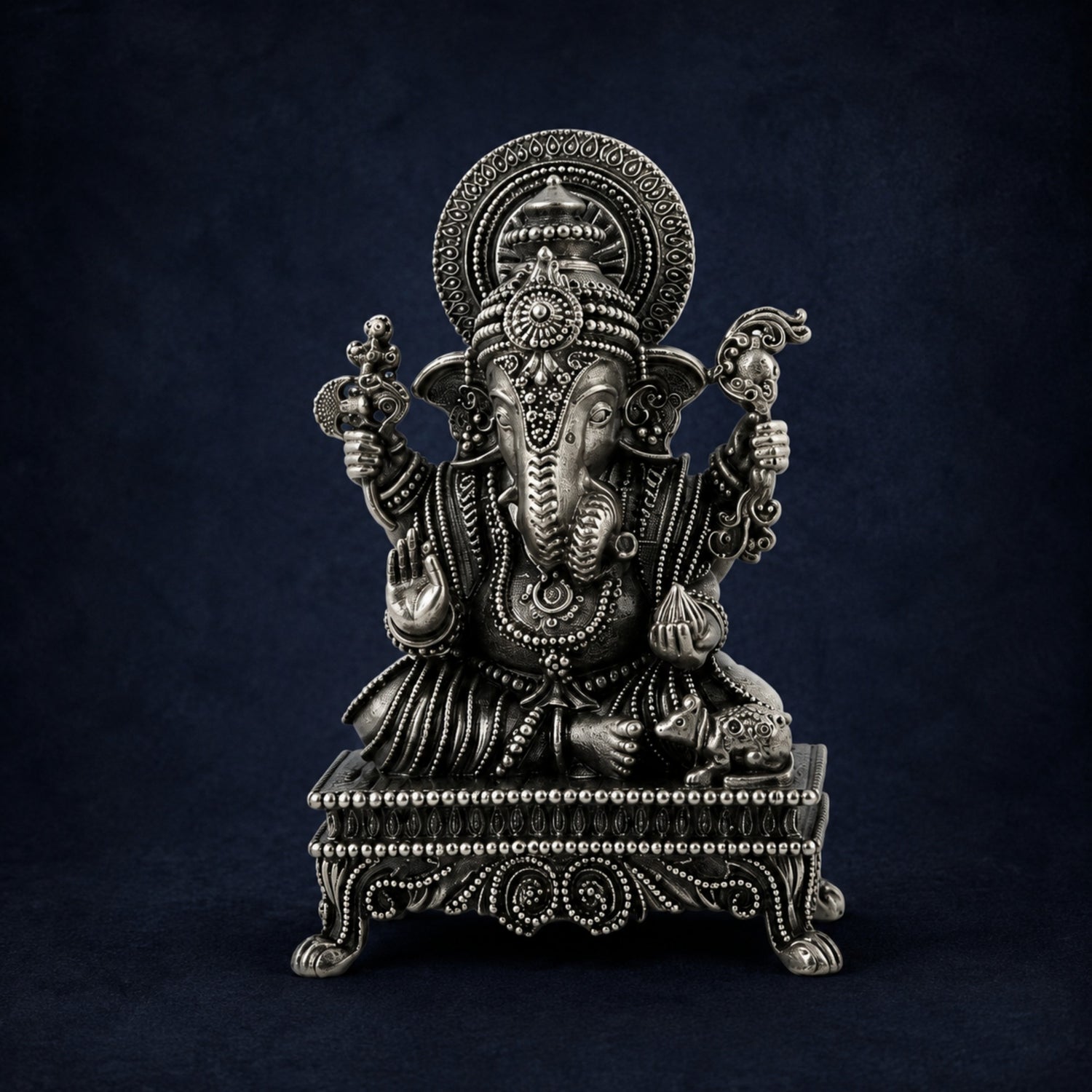 Premium 925 Pure Silver Lord Ganesha Idol.