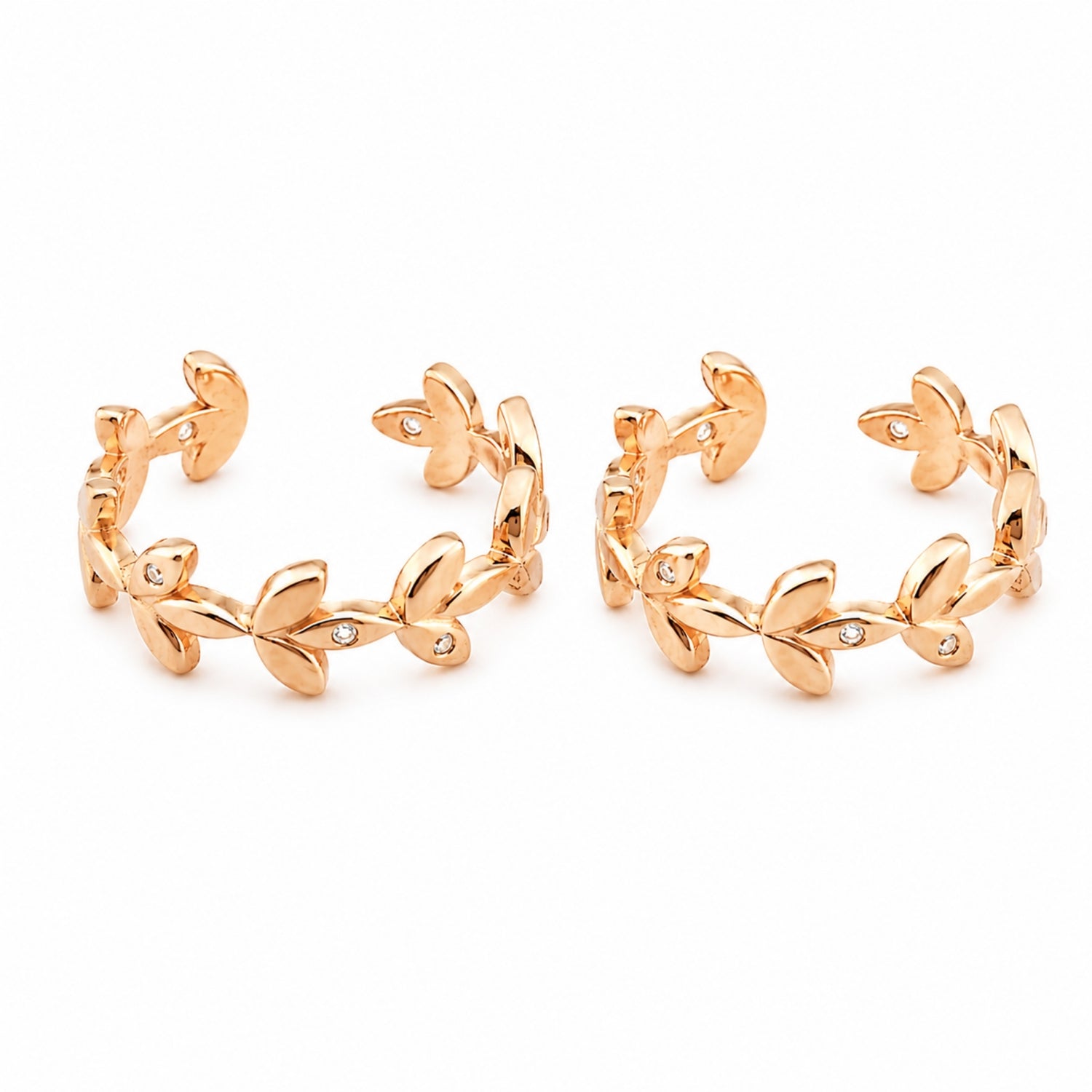 Rose Gold 925 Silver Laurel Wreath Adjustable Toe Rings