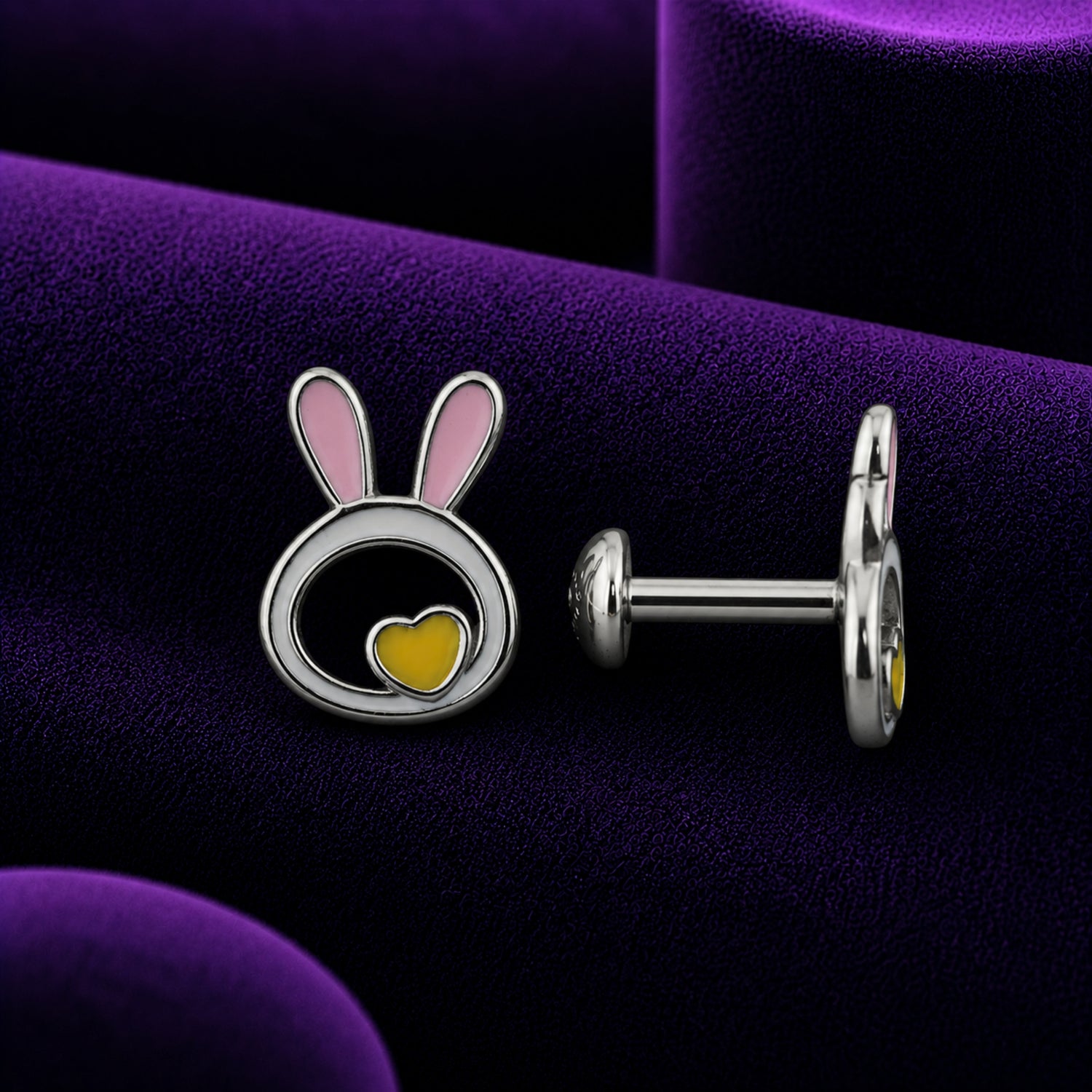 Sweet Bunny Love 925 Silver Kids Studs
