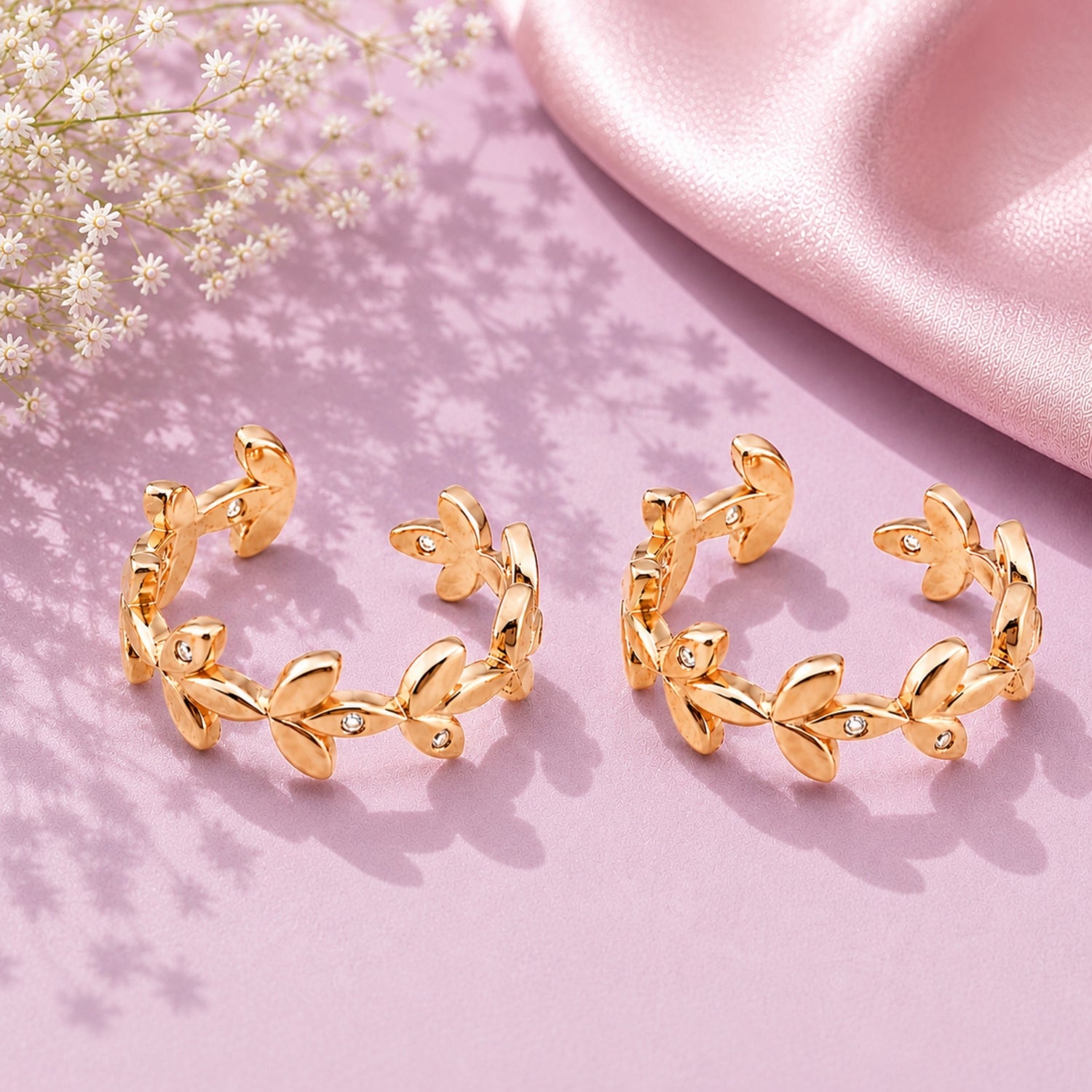 Rose Gold 925 Silver Laurel Wreath Adjustable Toe Rings