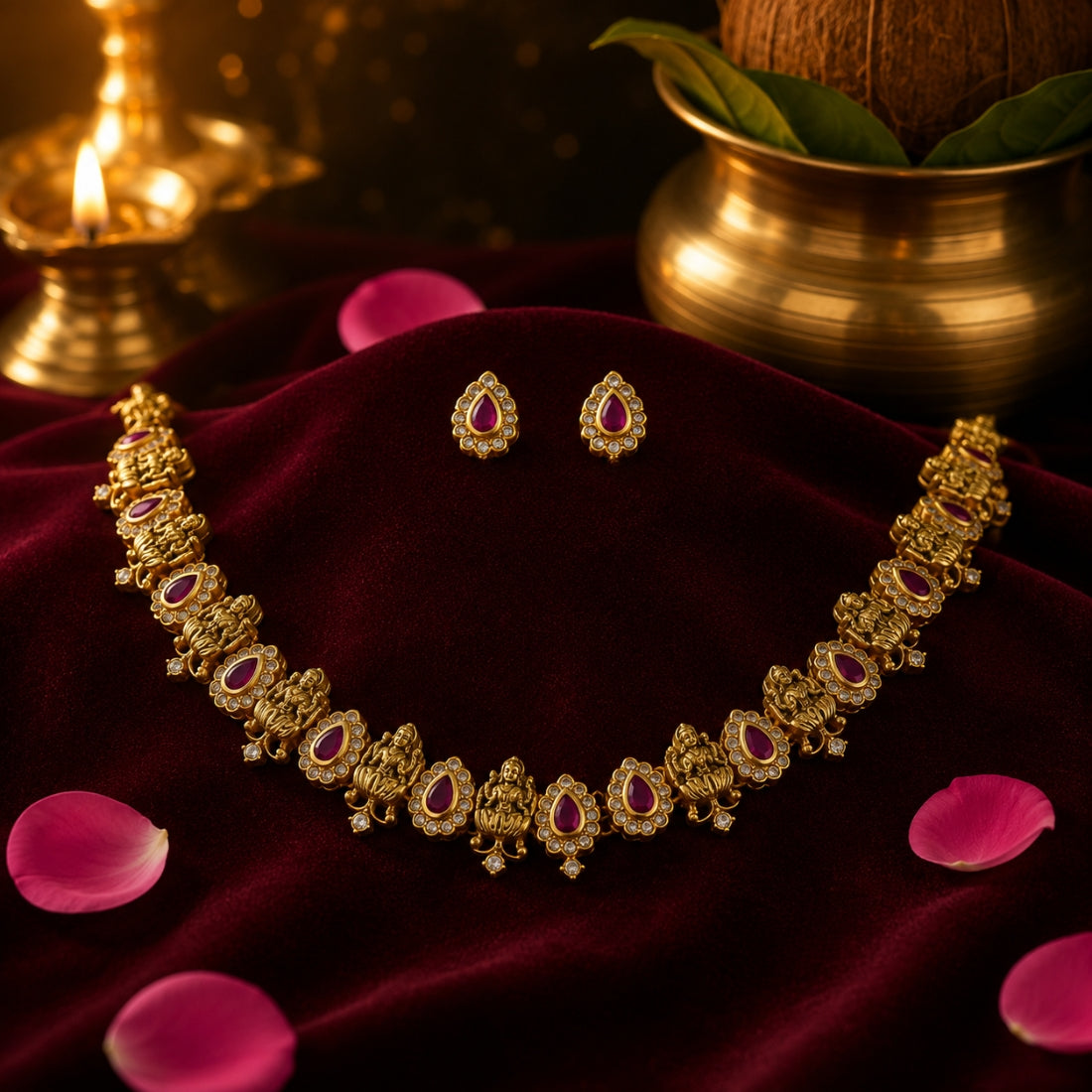 The Lakshmi Kemp Divine 925 Necklace Silver Set