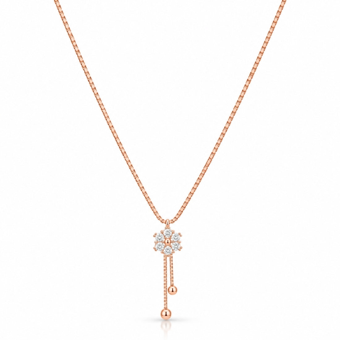The Blossom Tassel Lariat Rose 925 Silver Chain