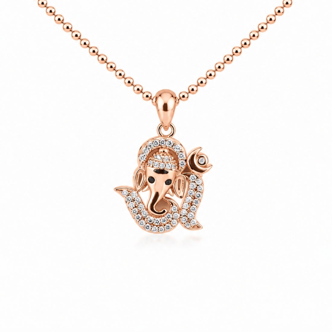The Ganesha Omkar Trishul 925 Silver Rose Gold Pendant