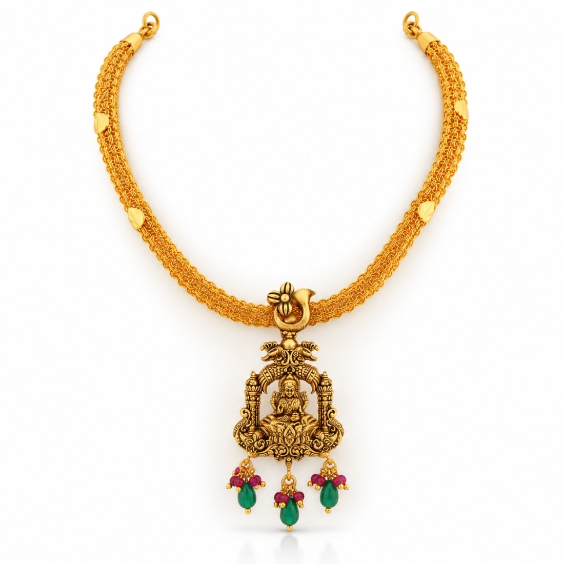 Lakshmi Mandapam Layered Antique Silver Necklace