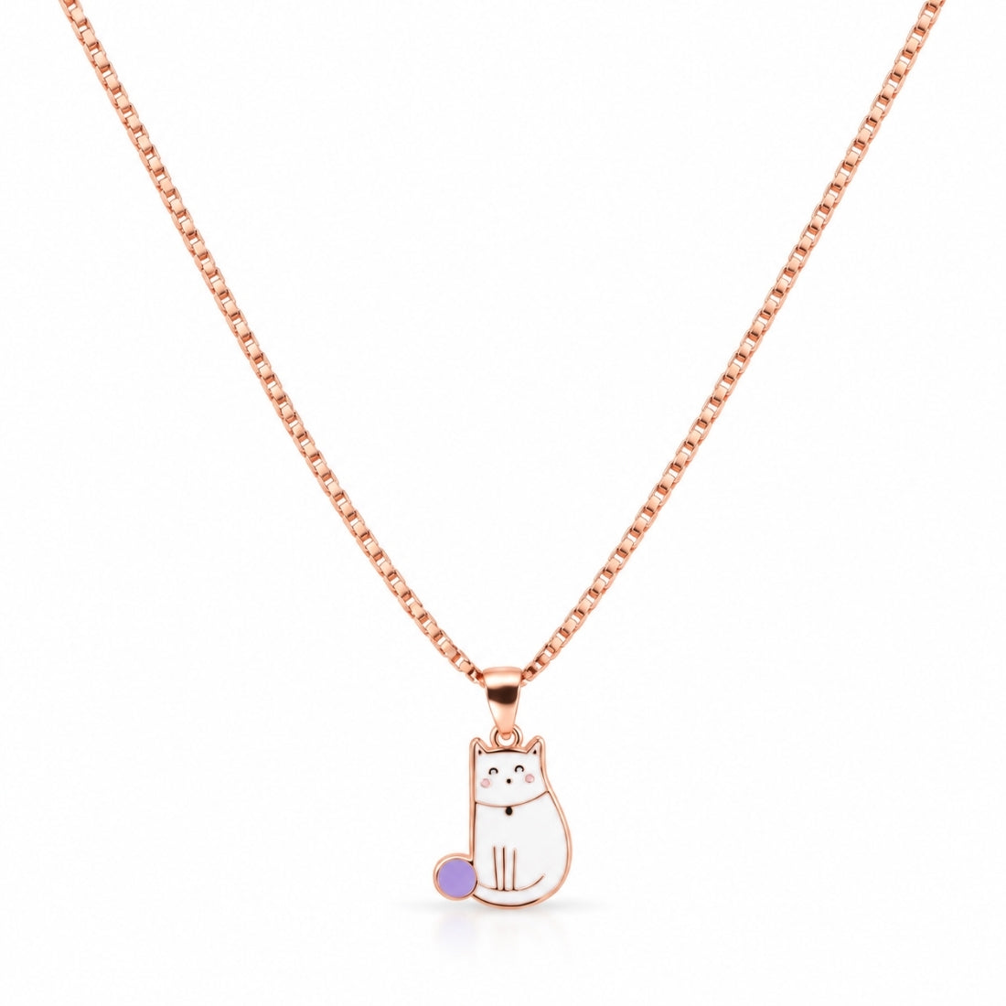 The Yarn-Ball Kitten 925 Silver Rose Gold Chain