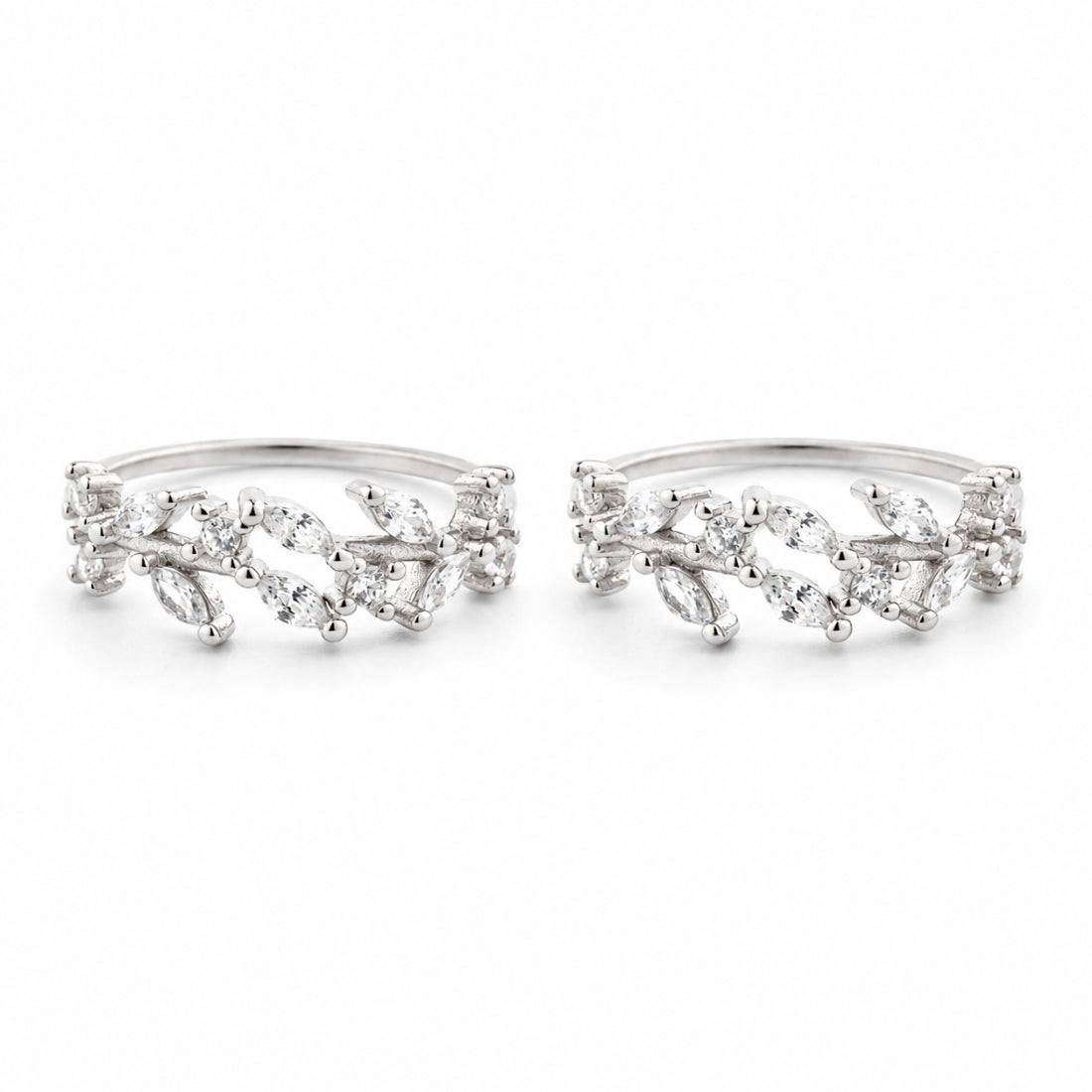 The Zaria Marquise Vine Silver Toe Rings (925 Sterling Silver Pair)