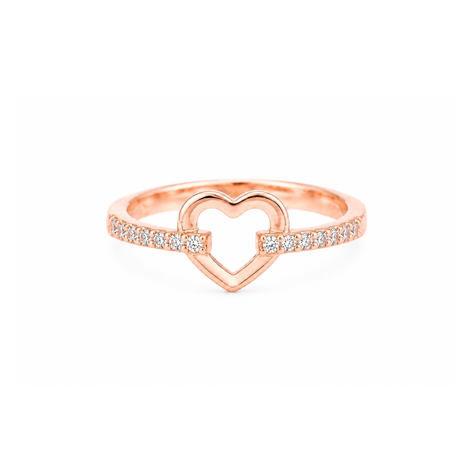 Amara 925 Silver Interlocking Heart Ring