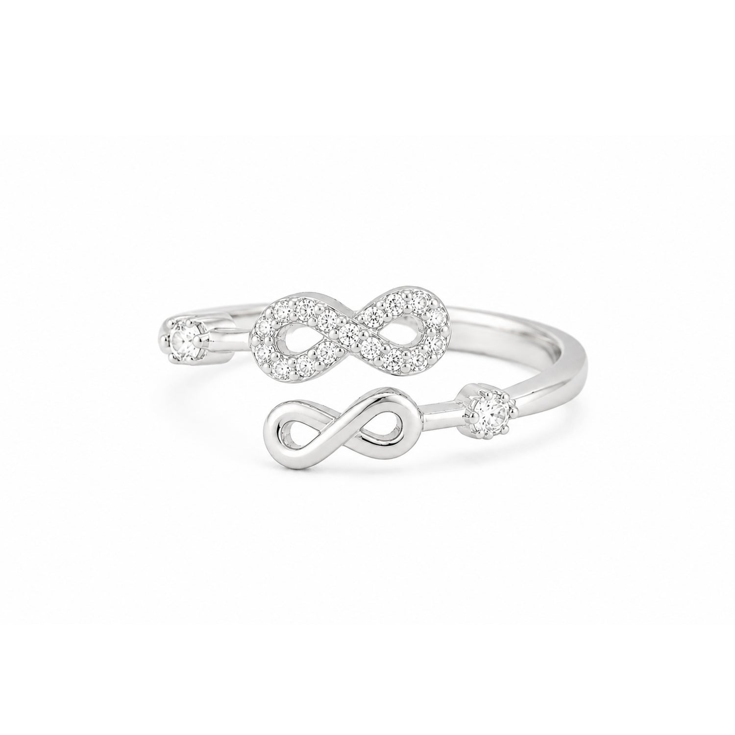 Aeterna 925 Silver Infinity Bypass Ring