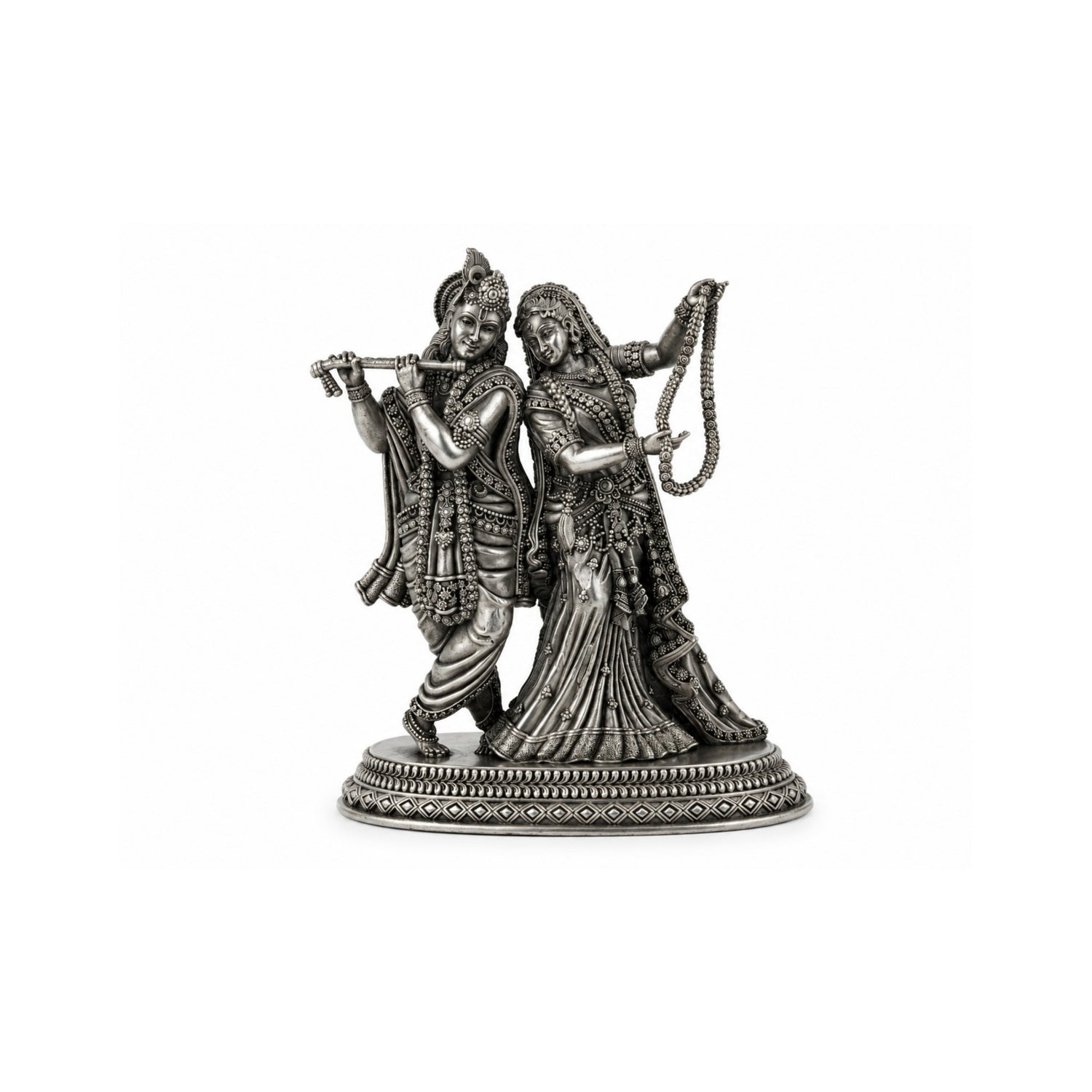 Premium 925 Pure Silver Radha Krishna Idol.