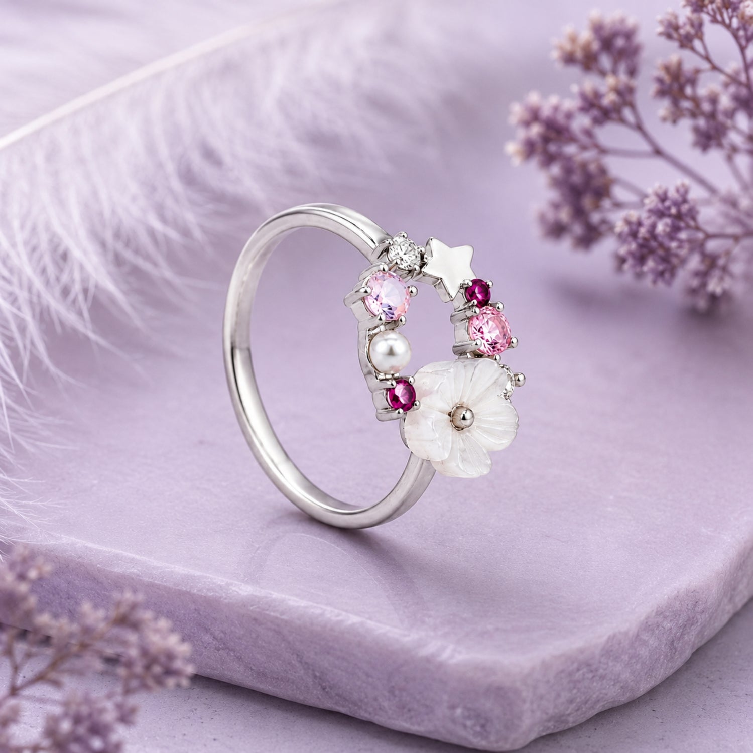 Flora & Star Cluster Ring