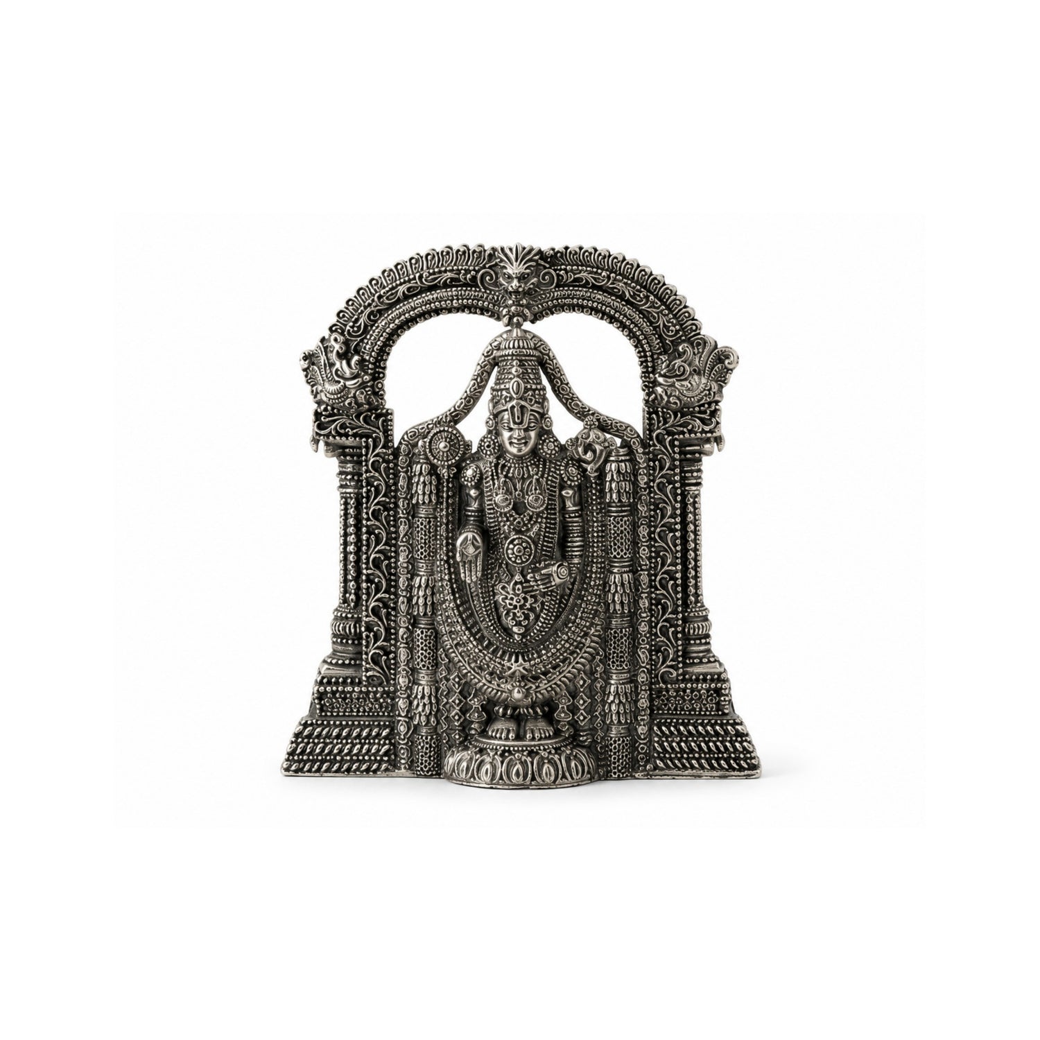 Premium 925 Pure Silver Tirupati Balaji (Lord Venkateswara) Idol with Arch.