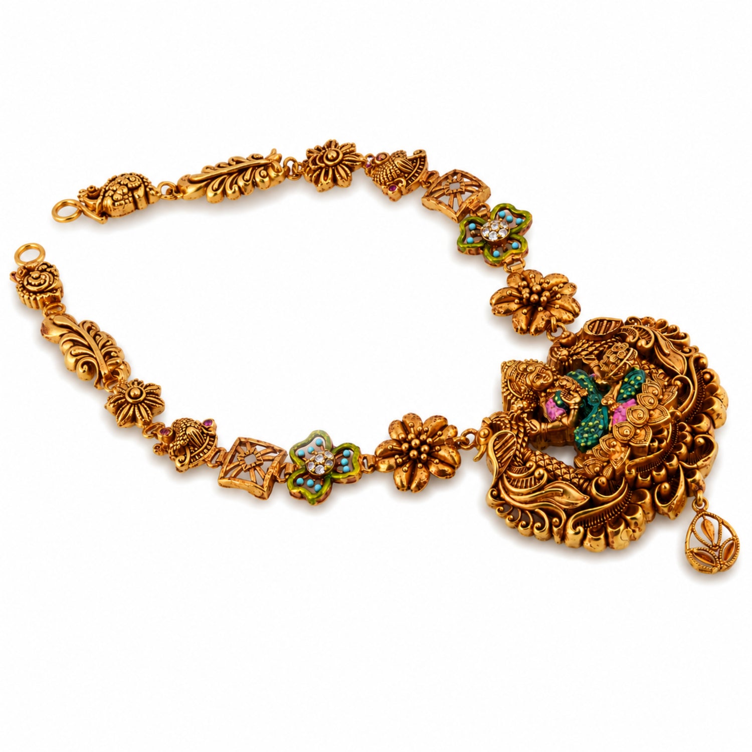 The Vrindavan Rasleela Nakshi 925 Silver Necklace