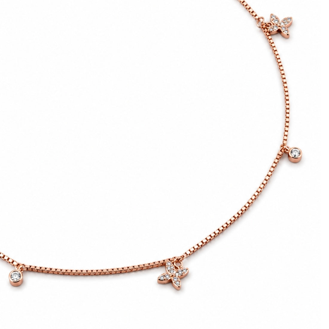 Rose Horizon Flutter 925 Silver Anklet Pair