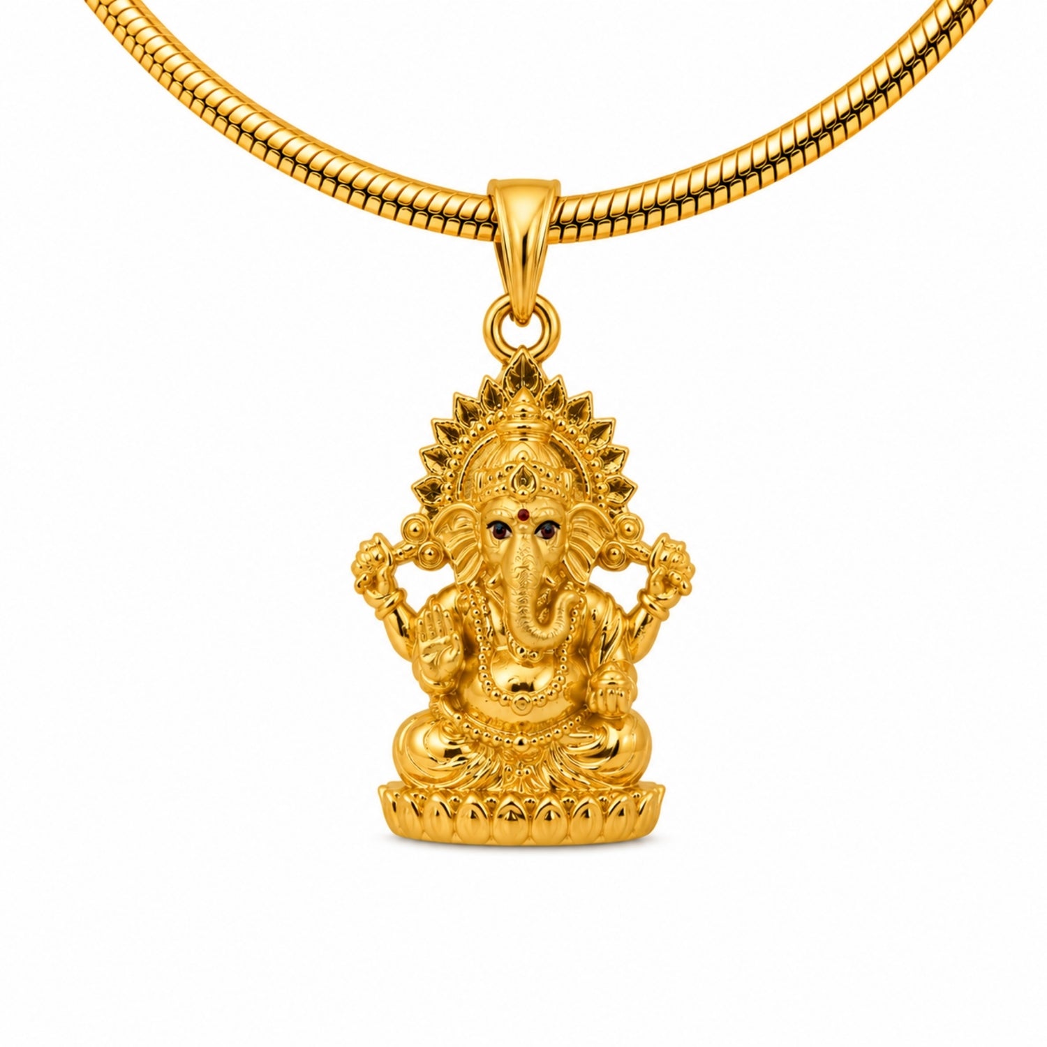 Divine Ganesha Gold-Plated  925 Sterling Silver Pendant