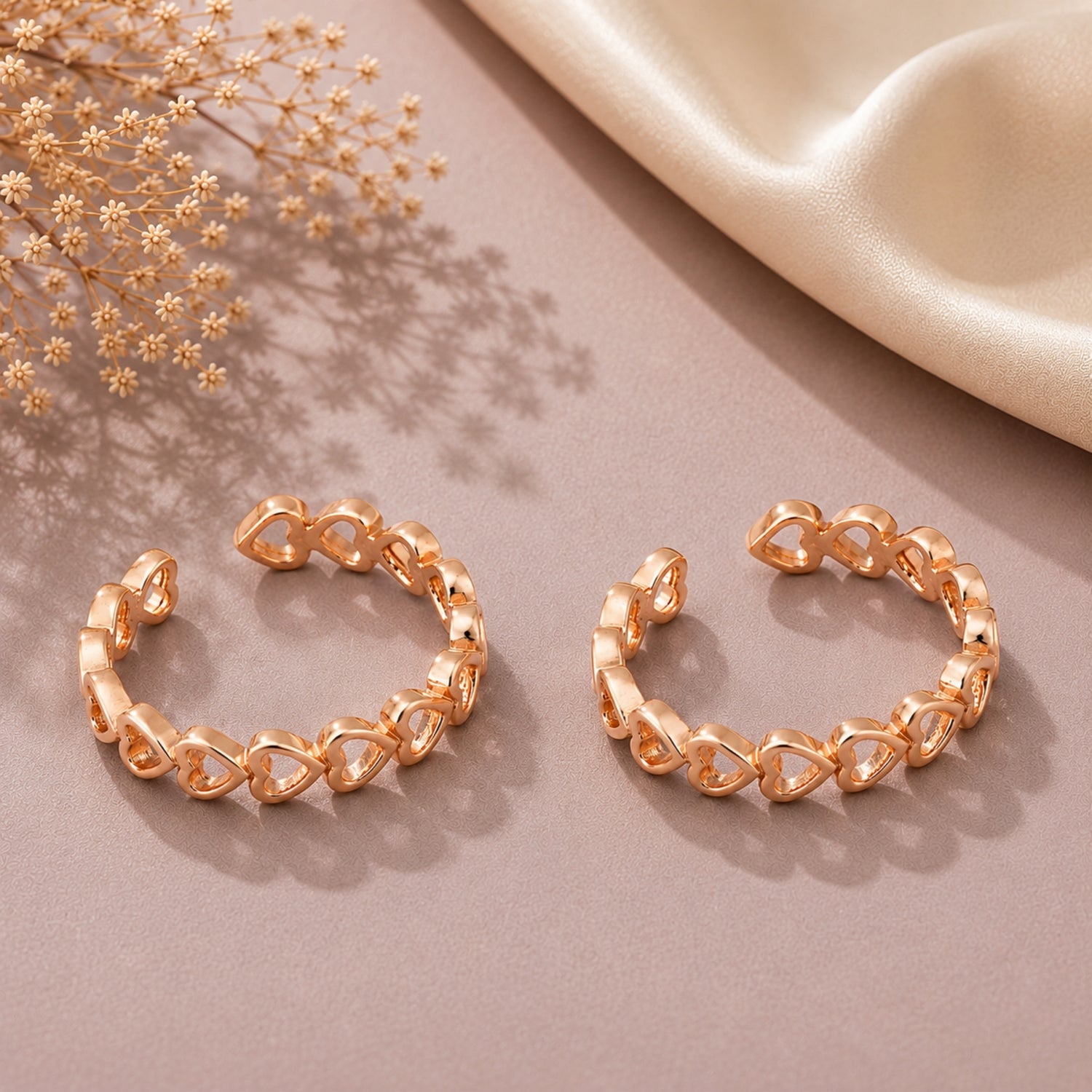Endless Amour Eternity 925 Silver Rose Gold Toe Rings