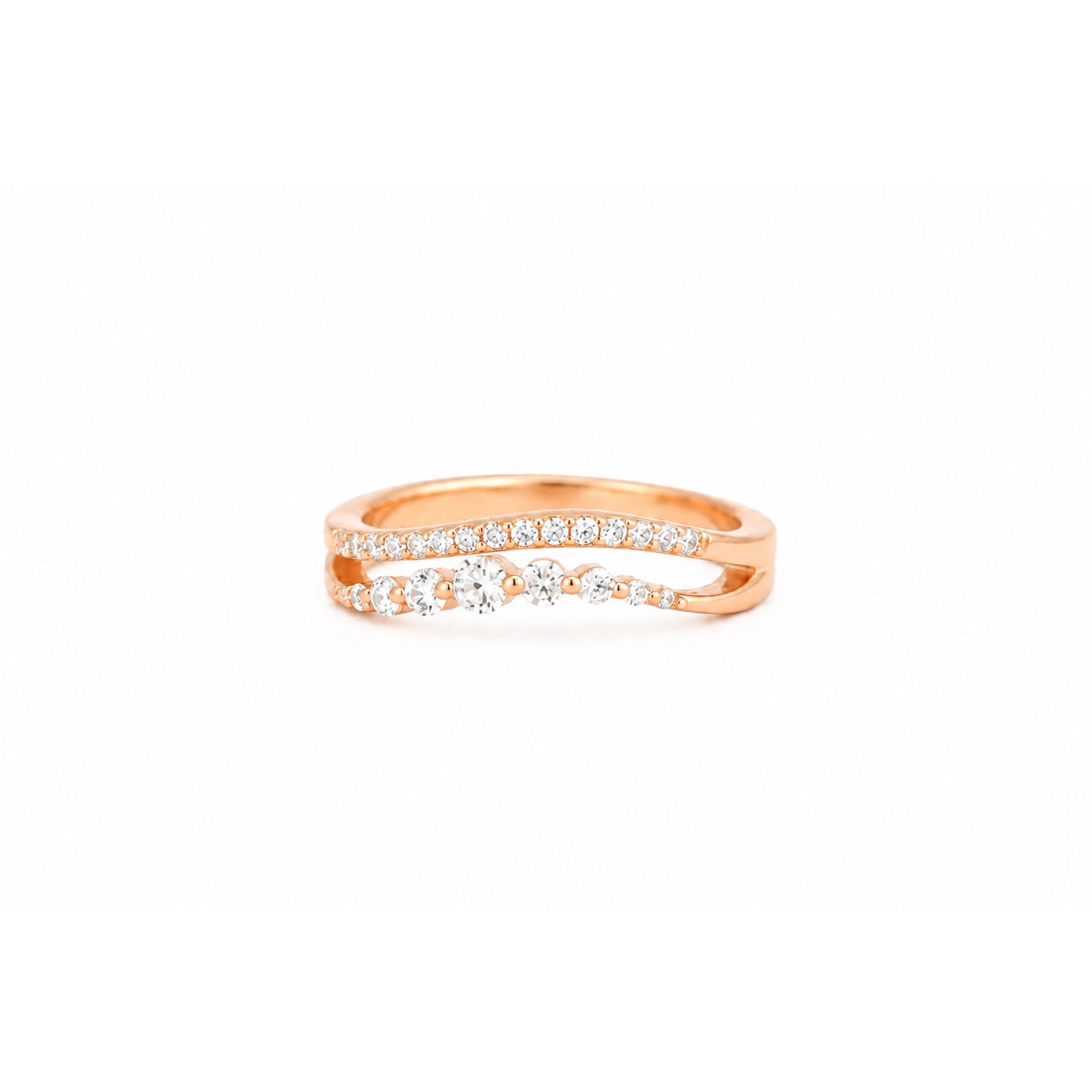 Astraea Wave Double Band Ring