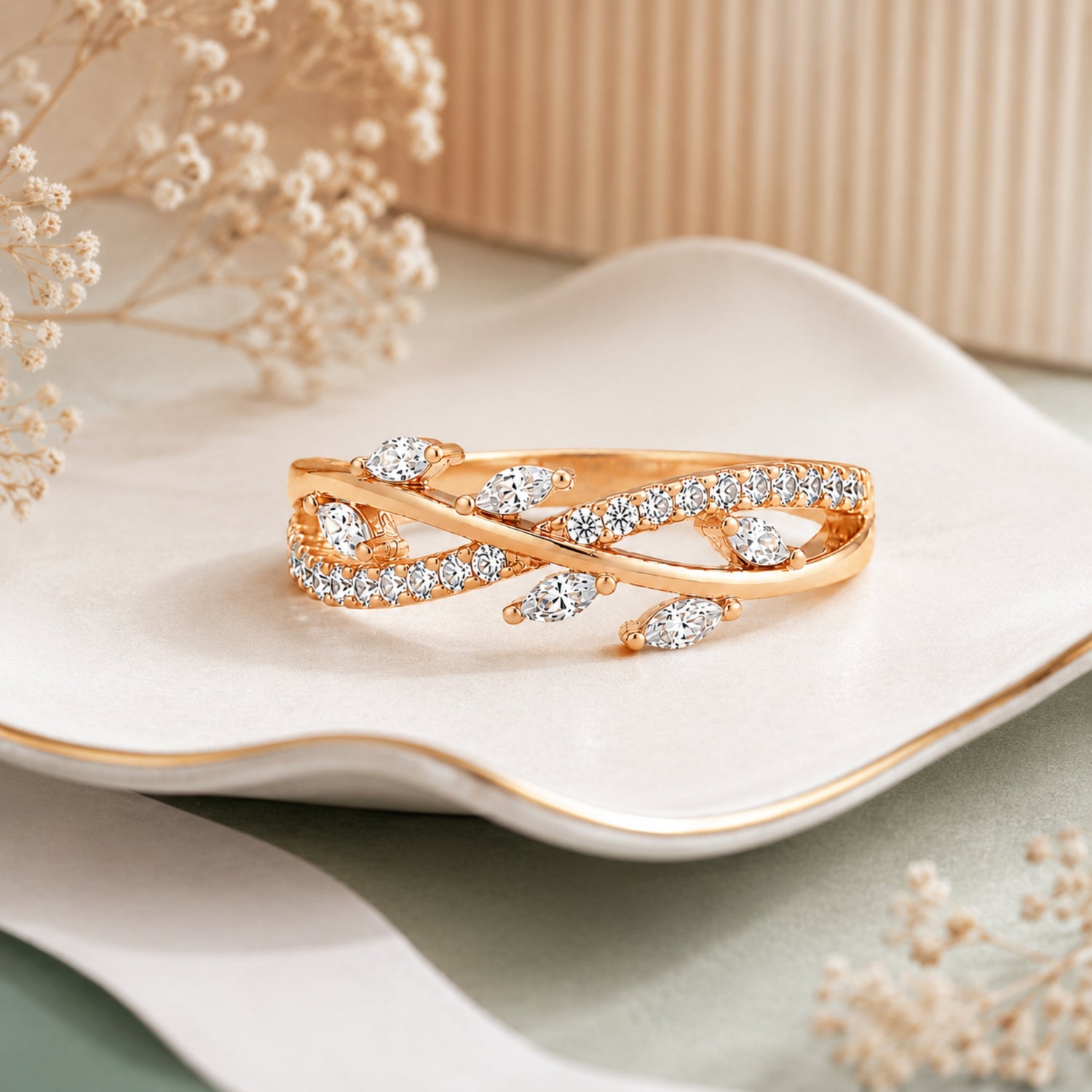 Seraphina Vine Crossover Ring