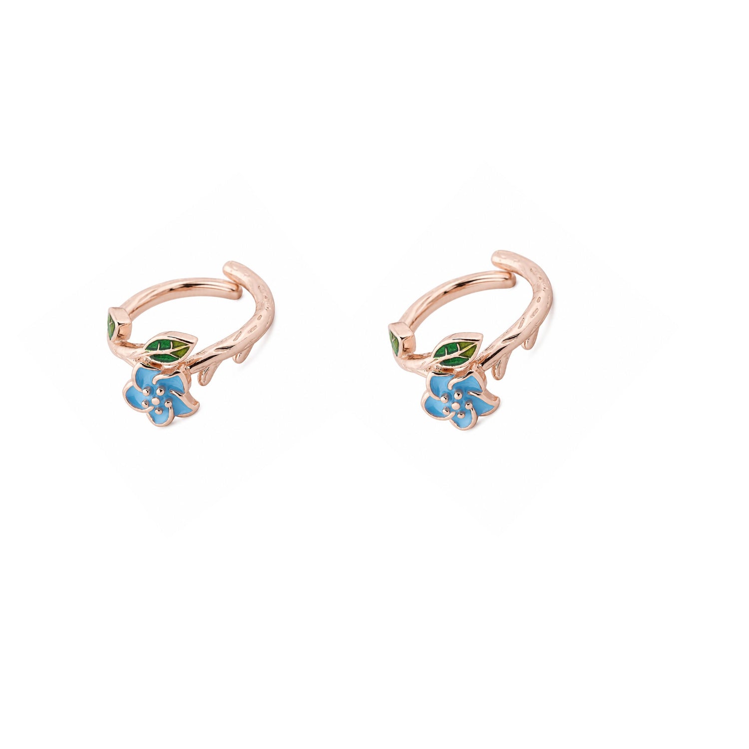 Azure Blossom Adjustable 925 Silver Toe Rings