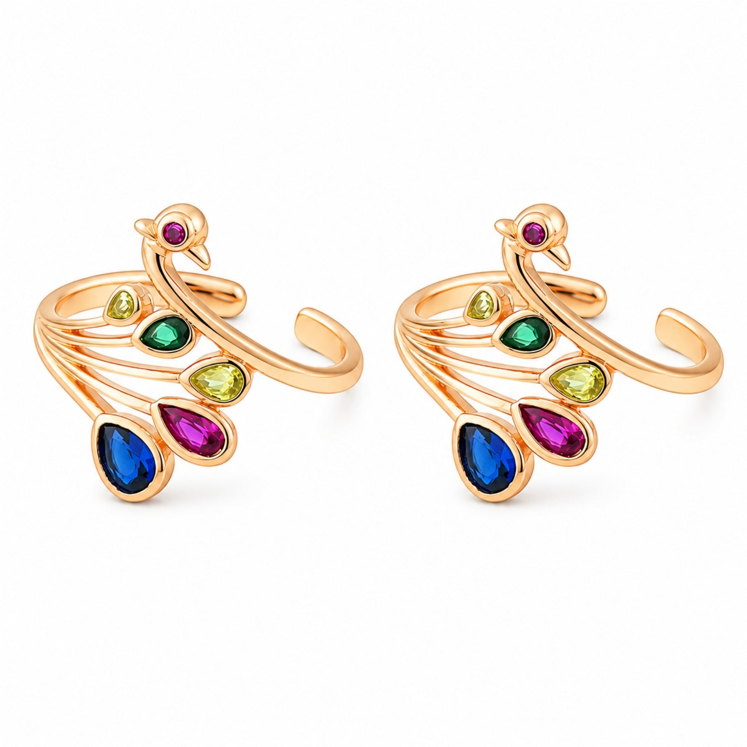 Enchanted Peacock Adjustable 925 Silver Bichiya