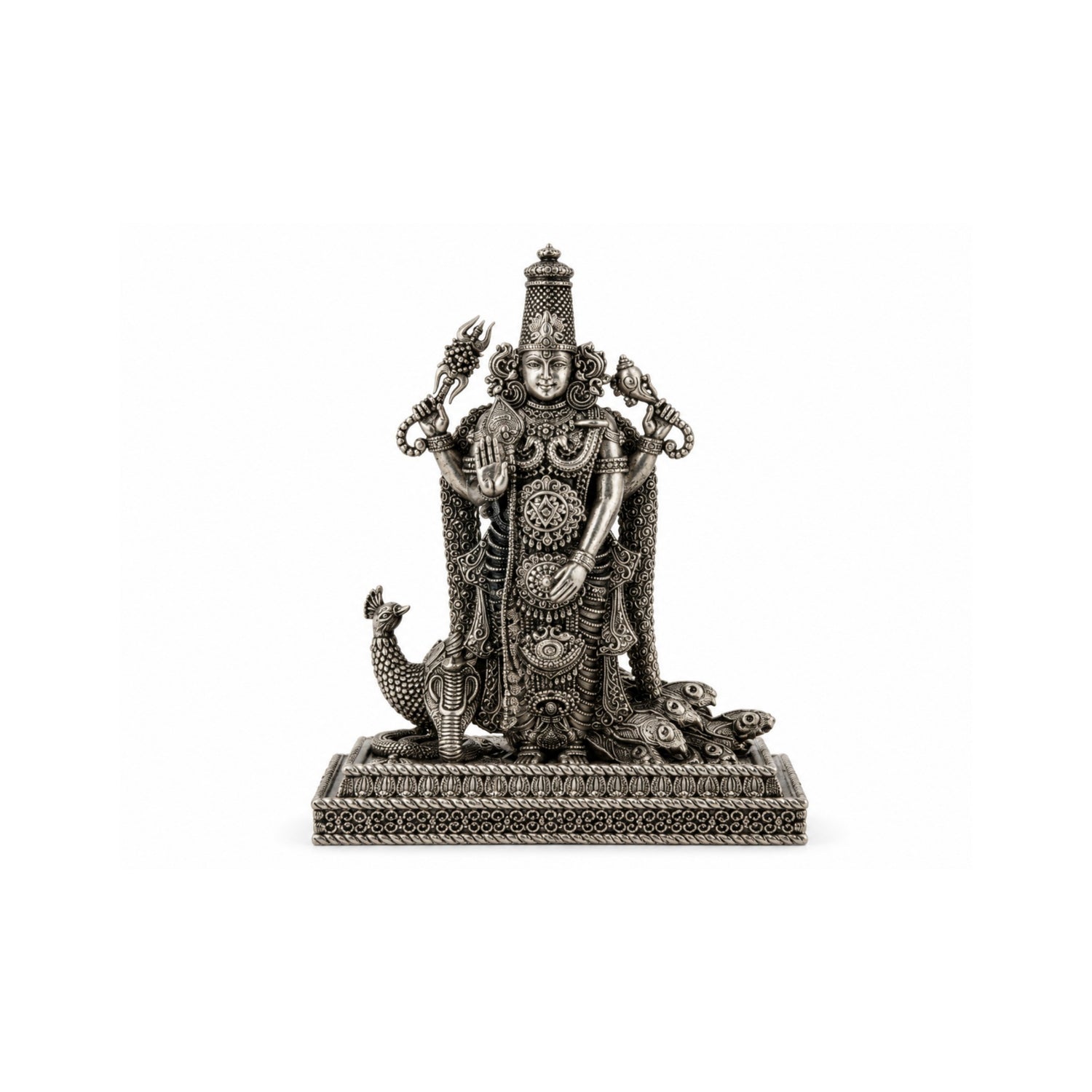 92.5 Pure Silver Lord Murugan Antique Finish Idol