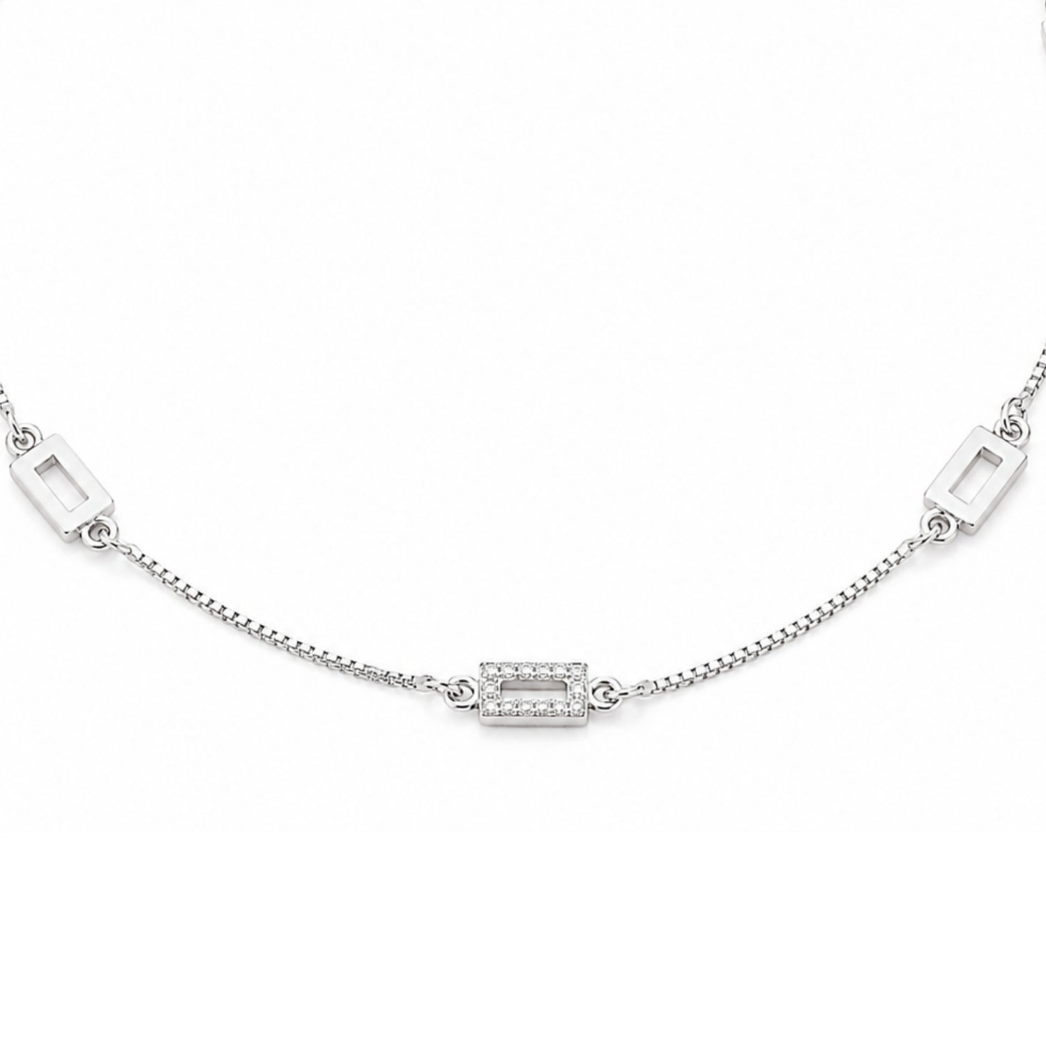 Mosaic Luxe Geometric Bar 925 Silver Anklet