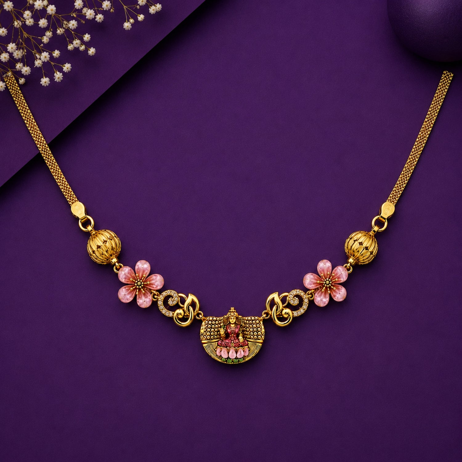 The Kamala Lakshmi Enamel 925 Silver Choker