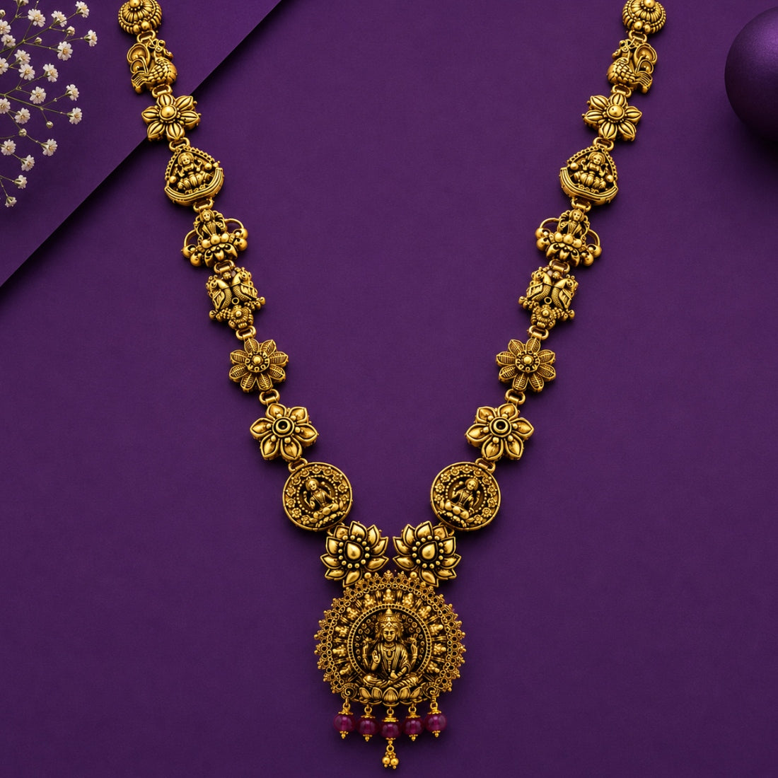 The Ashtalakshmi Mandala Heritage Haram (Gold-Plated 925 Sterling Silver)