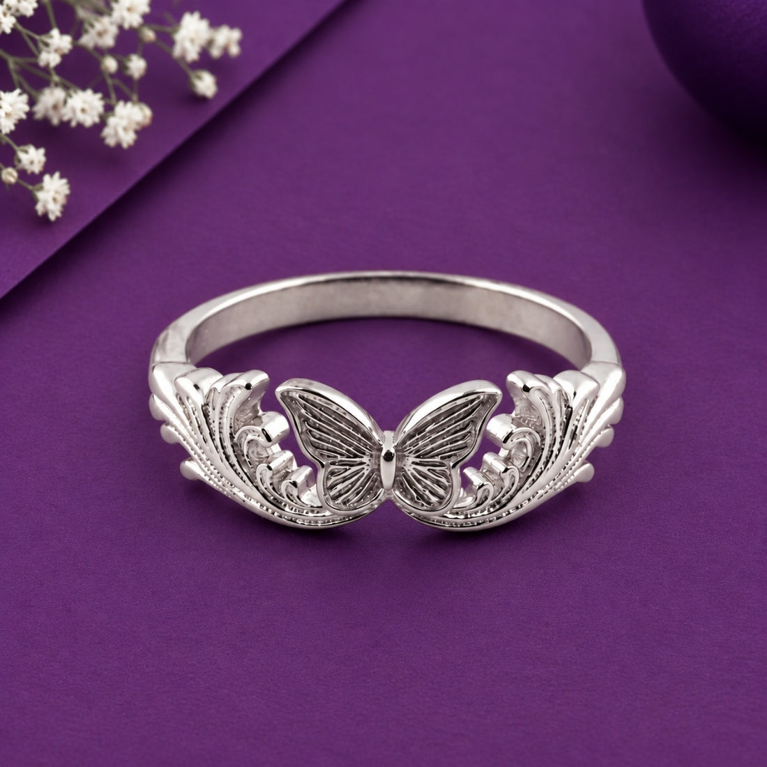 Enchanted Butterfly Garden Silver Ring