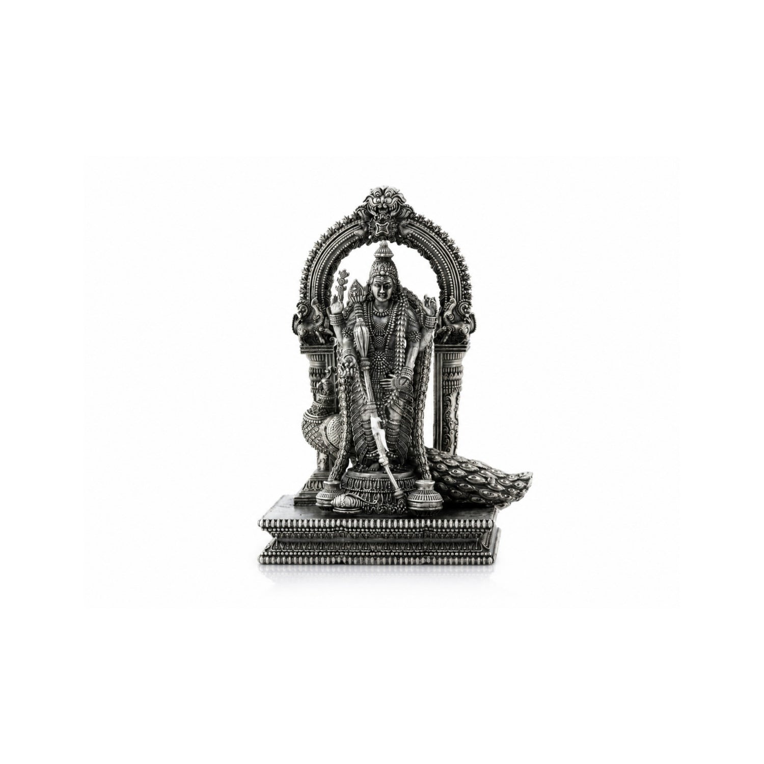 92.5 Oxidised Pure Silver Lord Murugan Antique Finish Idol