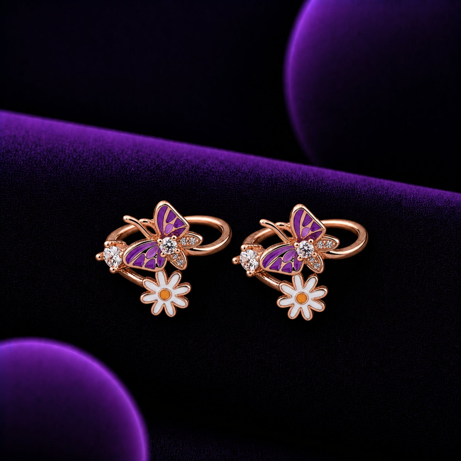 Enchanted Meadow Butterfly & Daisy 925 Silver Toe Rings