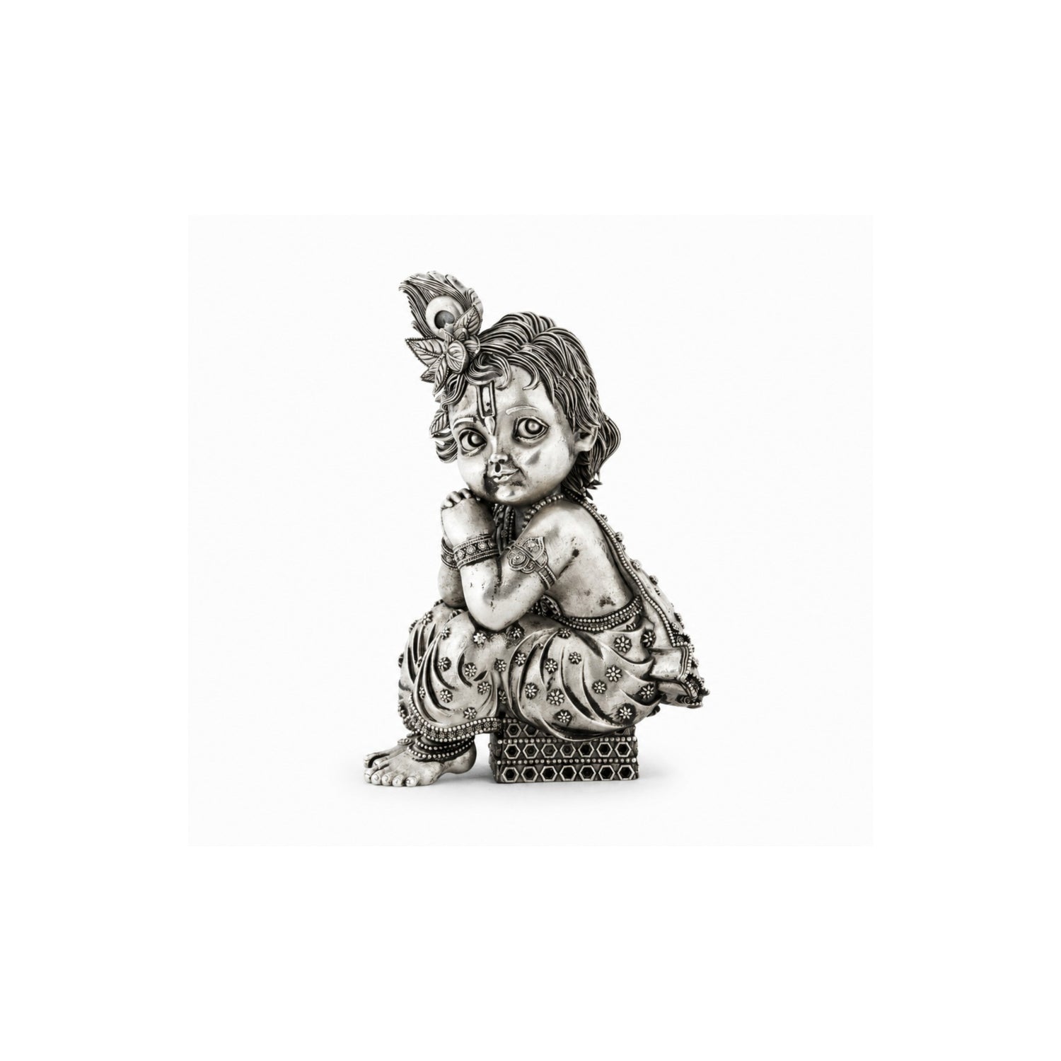 Premium 925 Pure Silver Bal Krishna (Baby Krishna) Idol.
