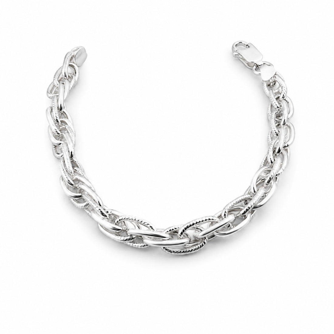 Urban Mesh 925 Sterling Silver Textured Multi-Link Kids Bracelet