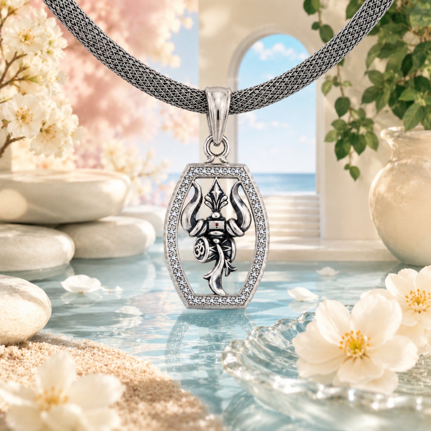 Sacred Mahadev Trishul 925 Sterling Silver Pendant