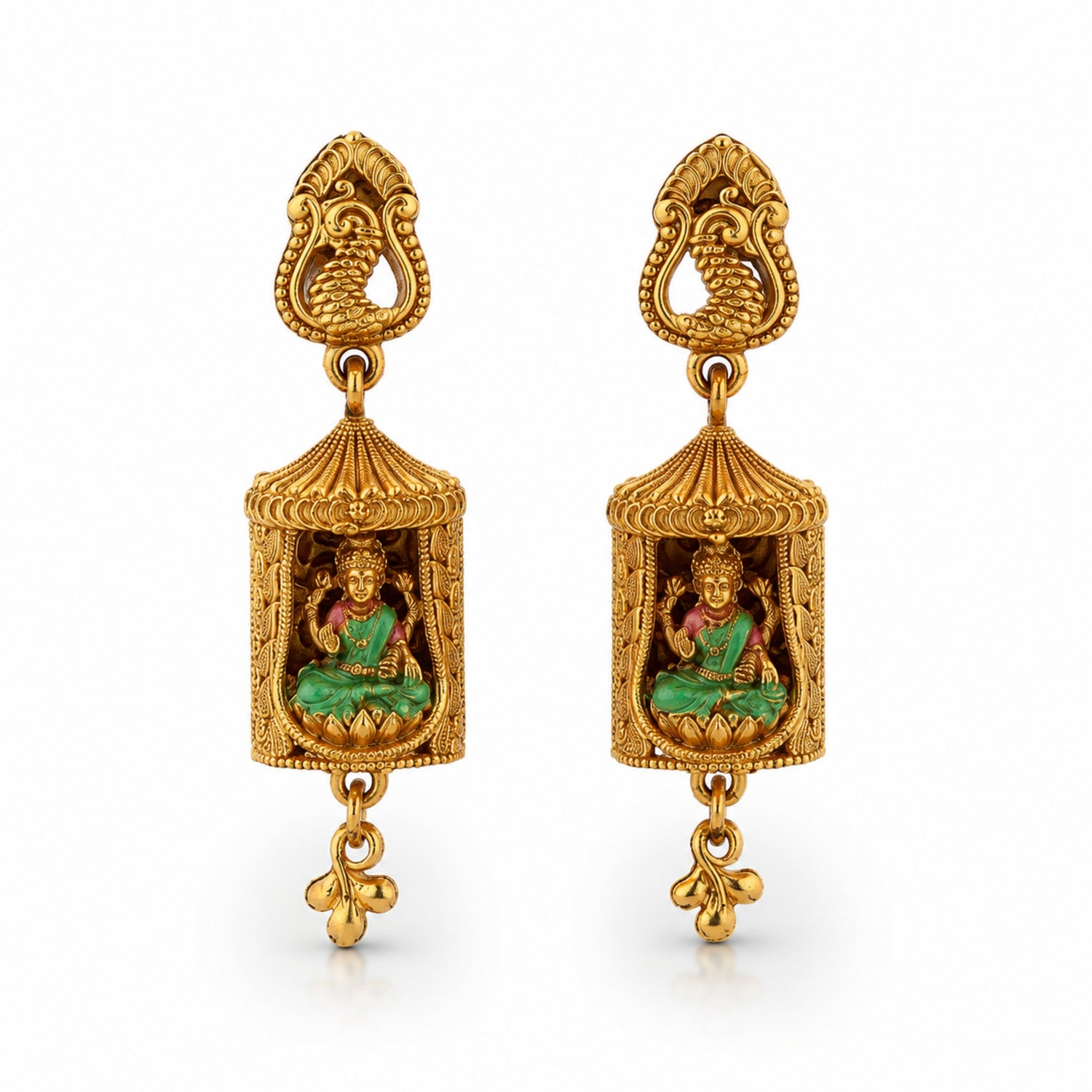 The Imperial Lakshmi Mandap Cage Gold-Plated 925 Silver Drops