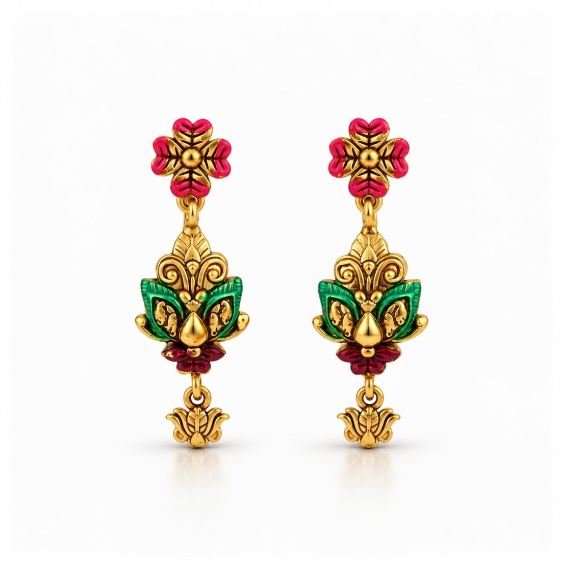 The Royal Mayura Blossom Drop Earrings in 925 Sterling Silver